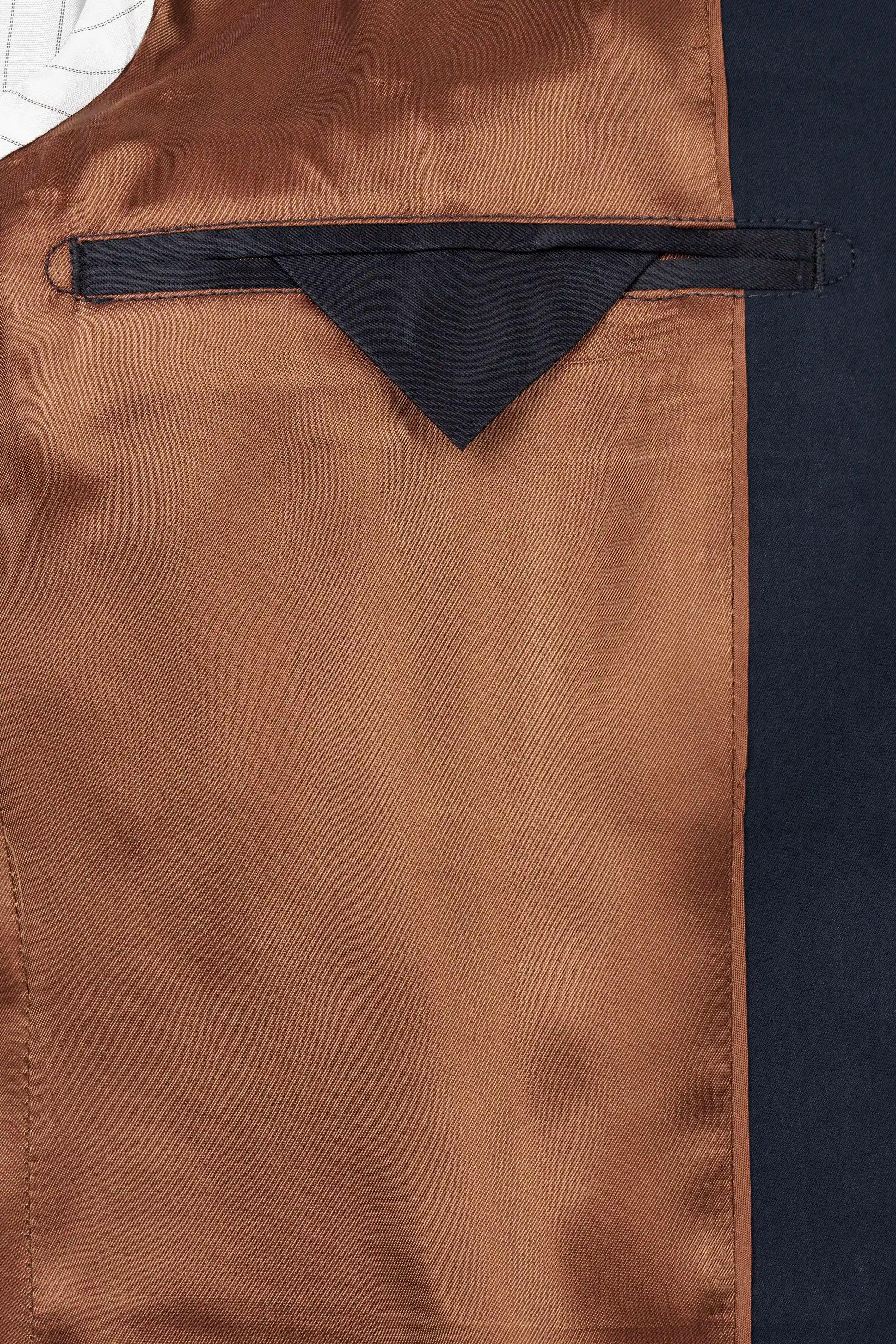 Navy Blazer Rückansicht, elegant, klassisch, Büstenbild, bugatti Stil und Qualität.
