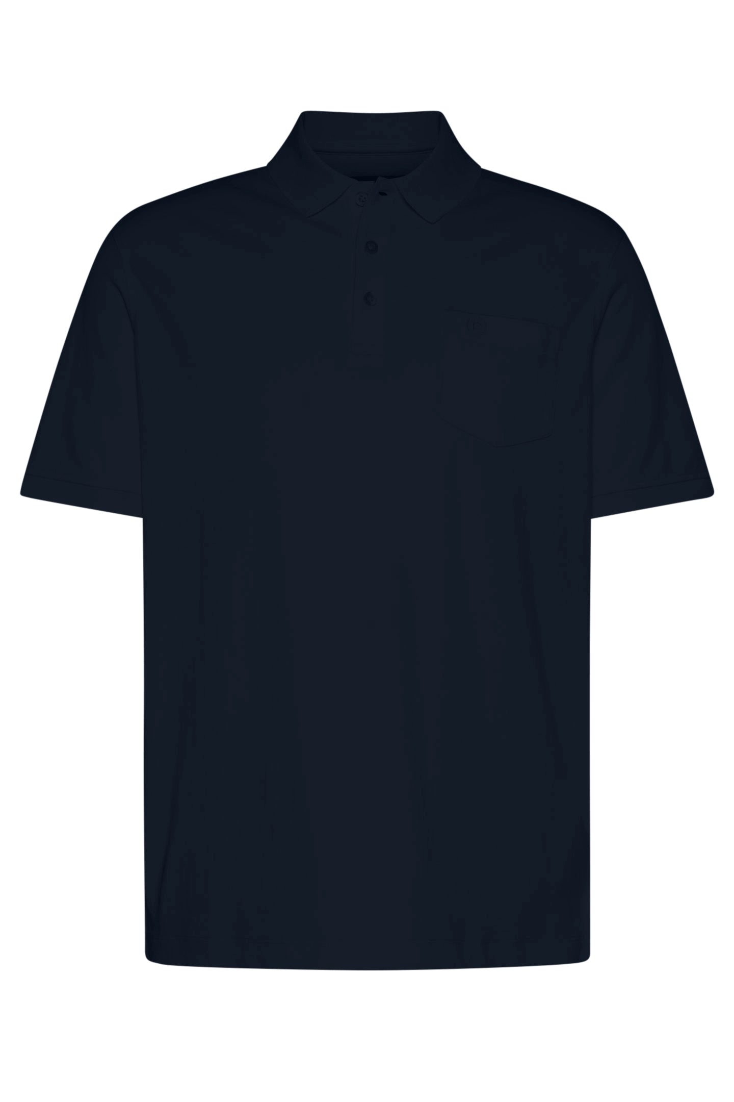Dunkelblaues bugatti Polohemd, leger präsentiert, klassisches Design.
