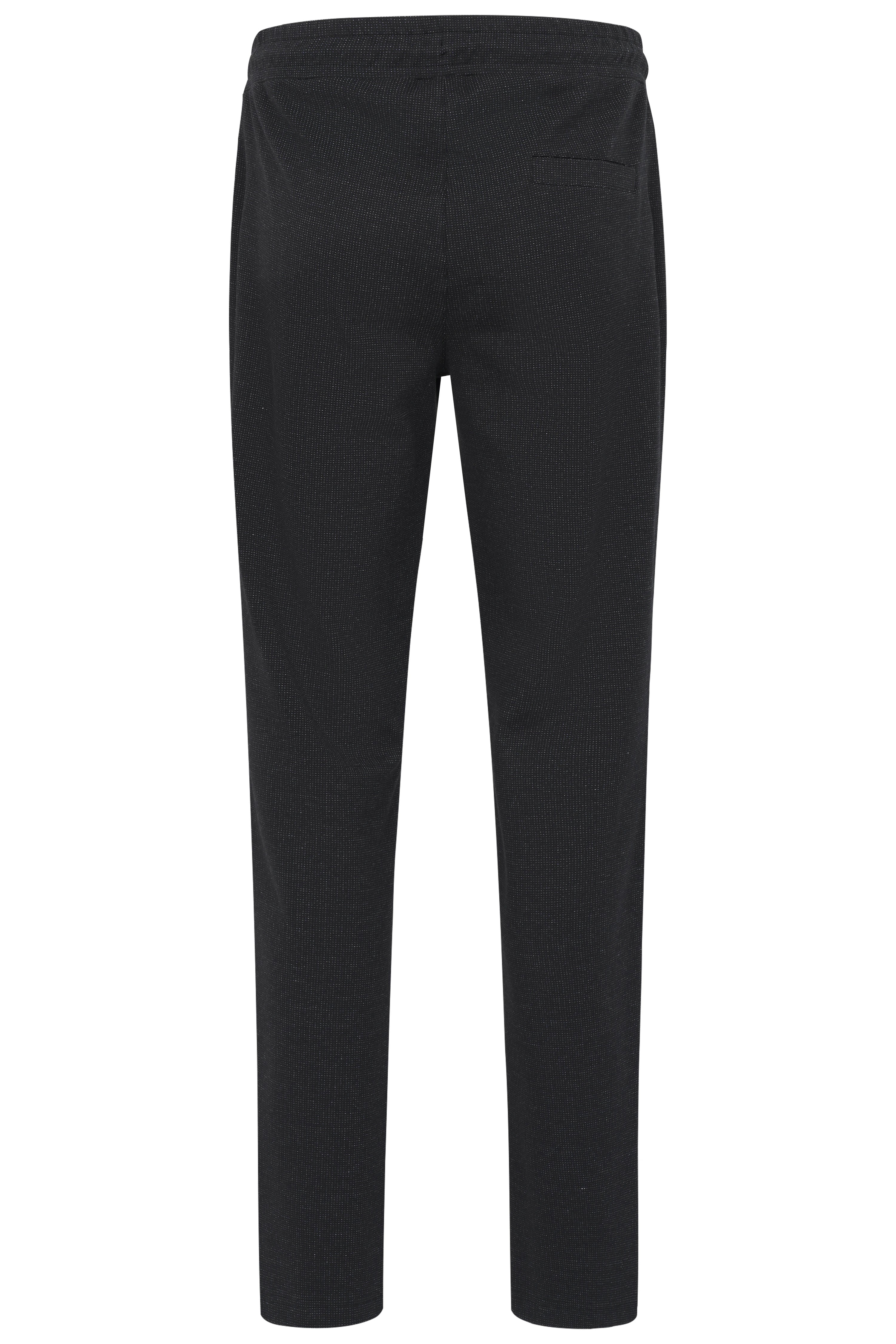 Schwarze bugatti Hose mit feinem Muster, legeres Büstenbild.