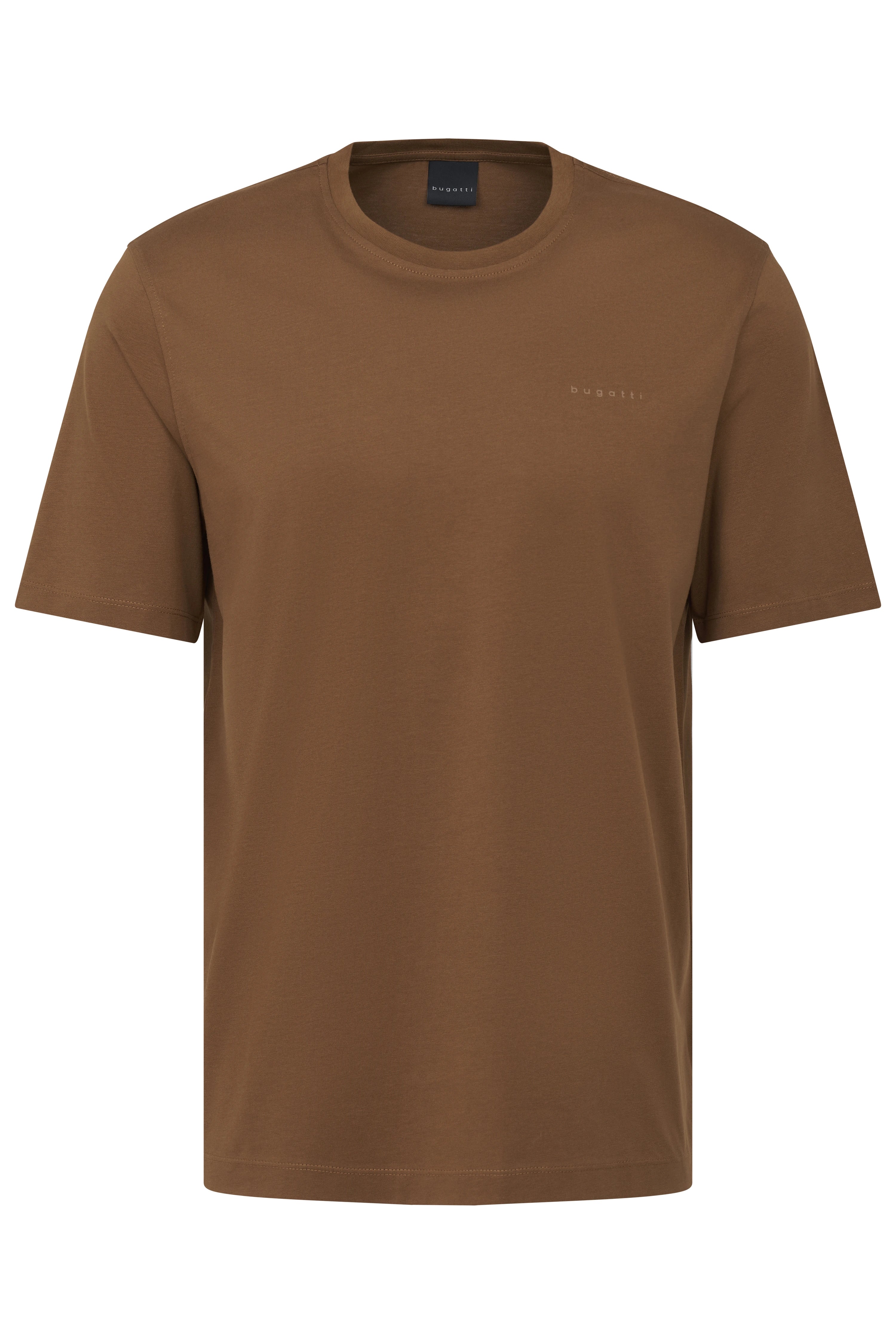 Bruin bugatti T-shirt, casual gepresenteerd, zonder patroon, hoogwaardige materialen.