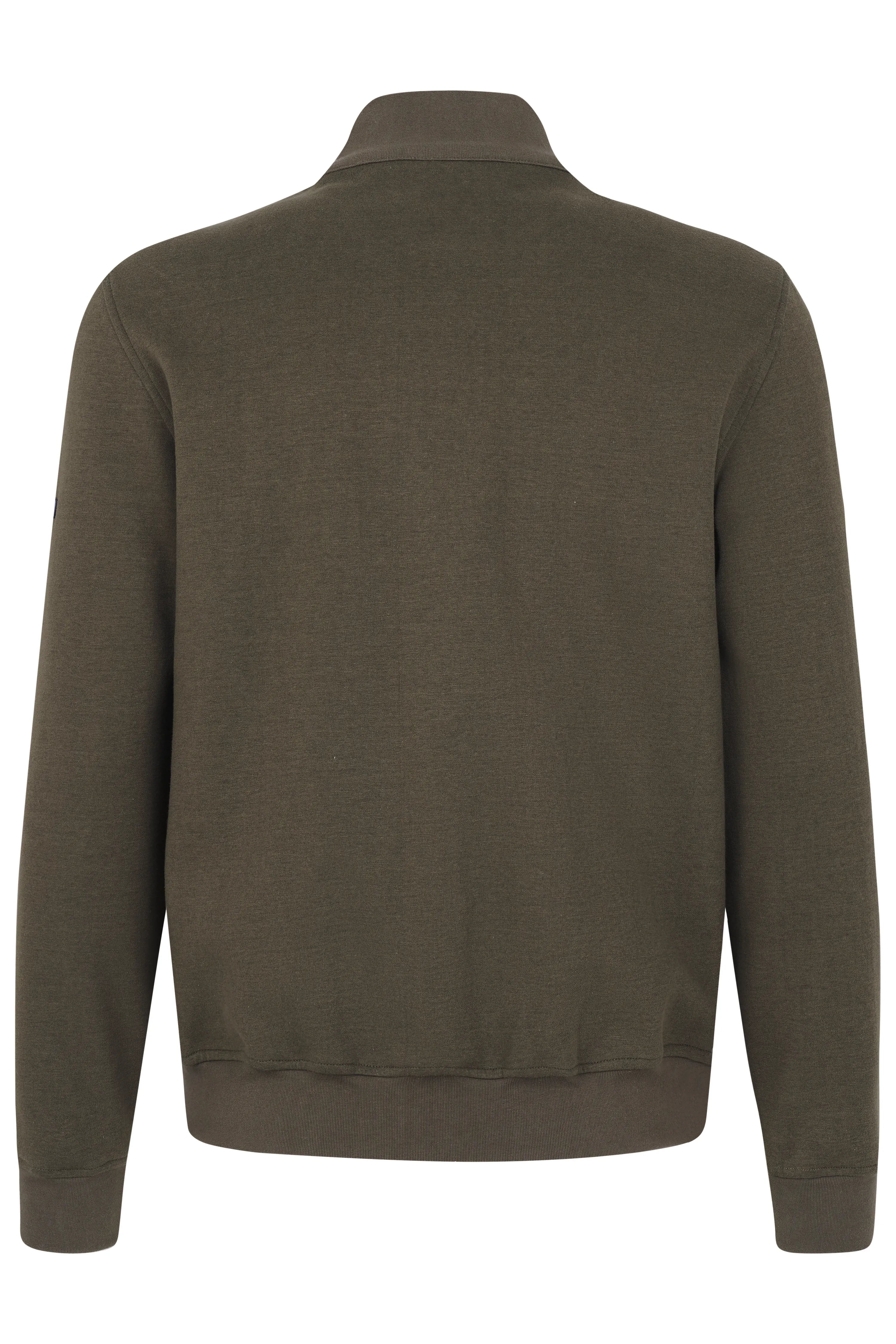 Olivegrüne bugatti Steppjacke, Büstenbild, stilvoll und zeitlos, Reißverschluss-Design.