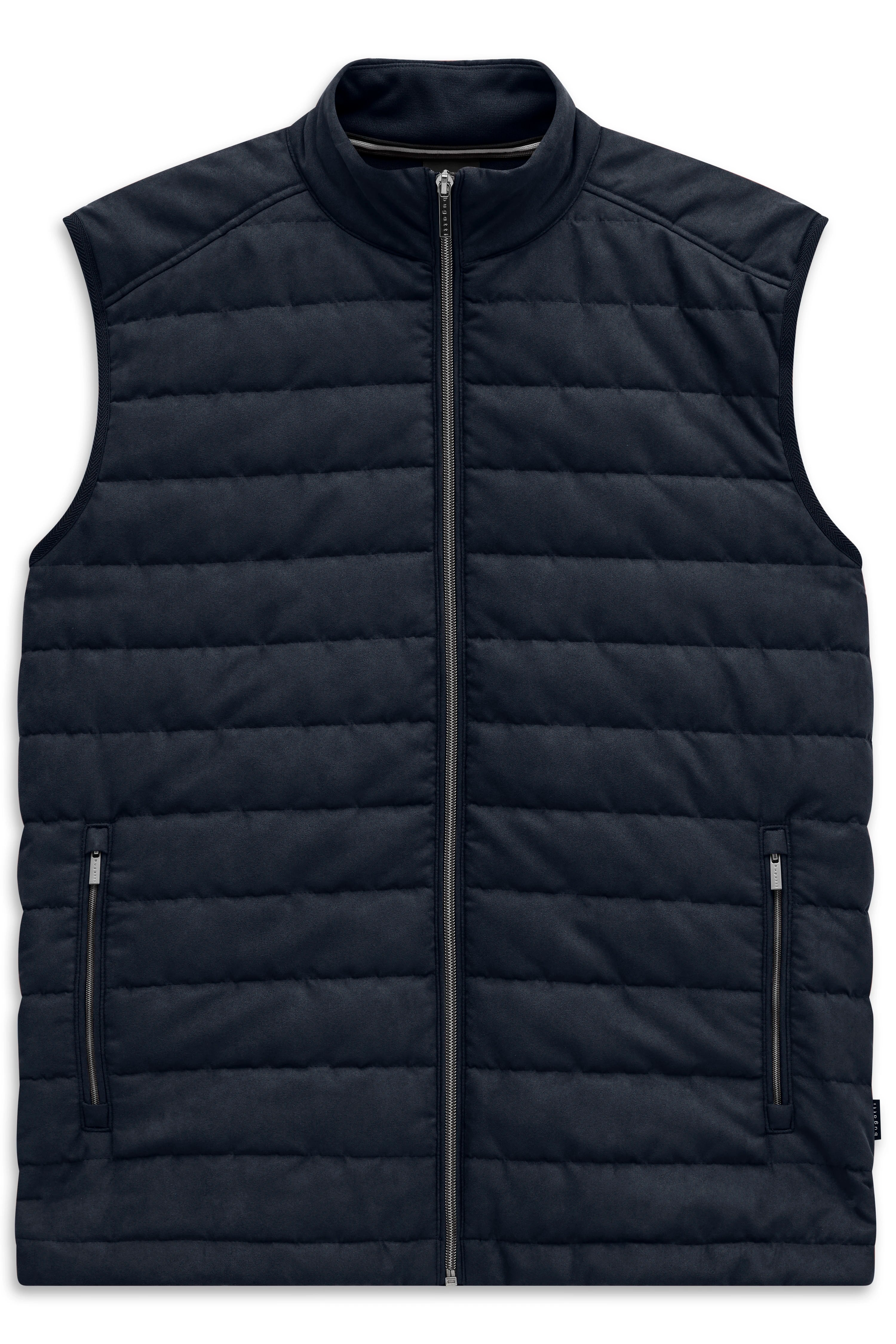 Ärmellose, gesteppte Weste in Dunkelblau, Büstenbild, zeitloses Design von bugatti.