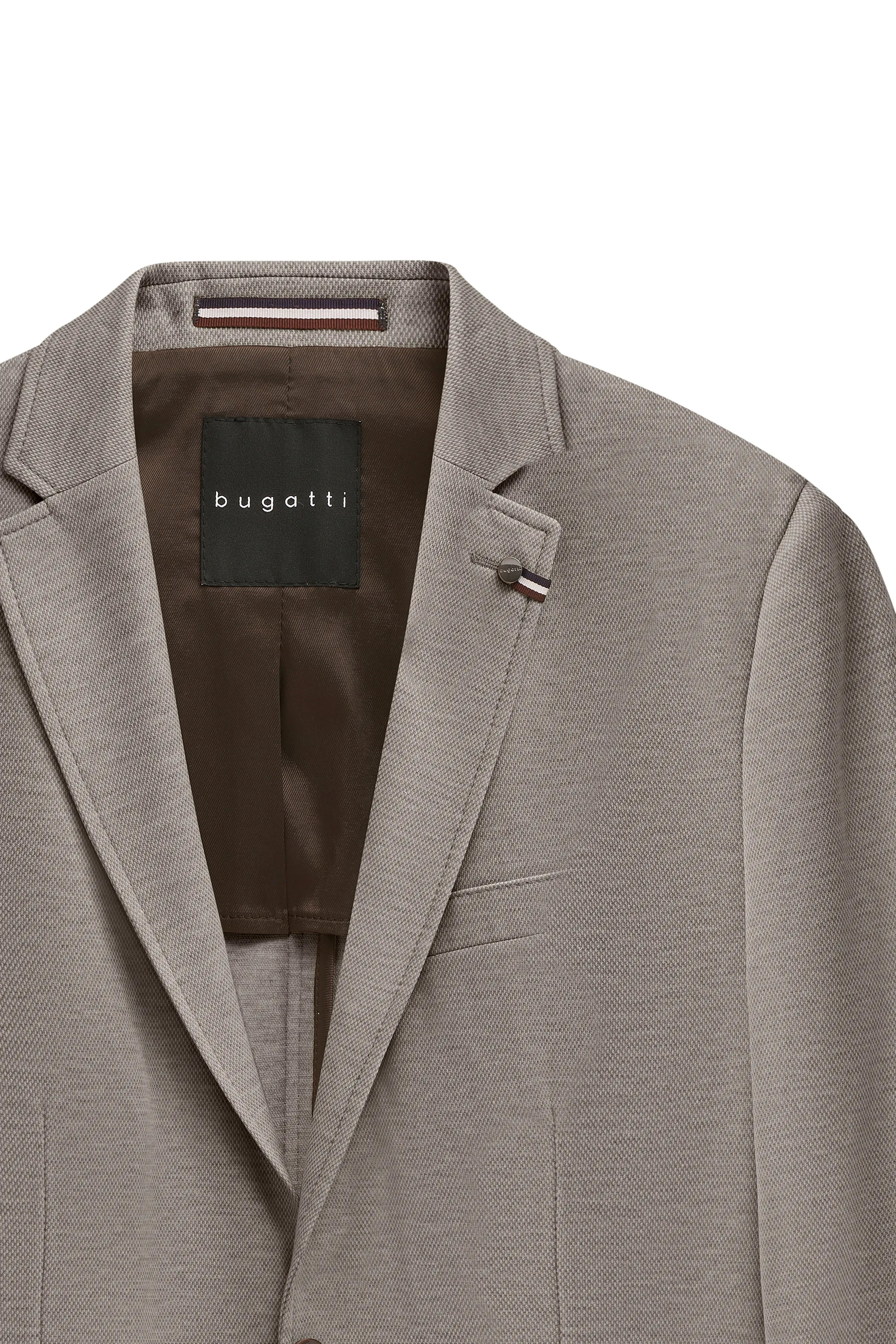 bugatti colbert in beige, busteweergave, stijlvol gestructureerd voor tijdloze elegantie.