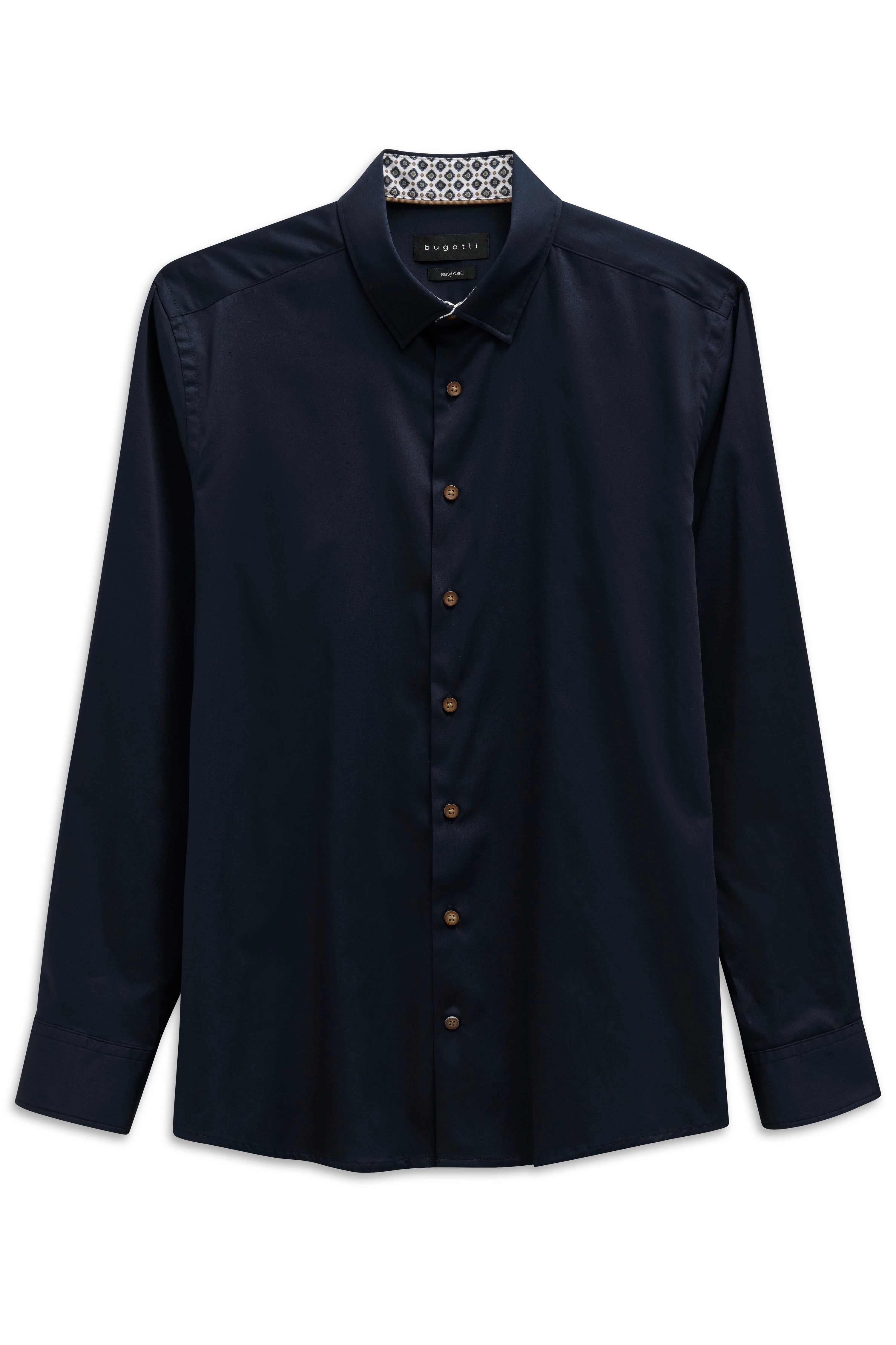 bugatti shirt, dark blue, elegant design, bust image, perfect for stylish occasions.