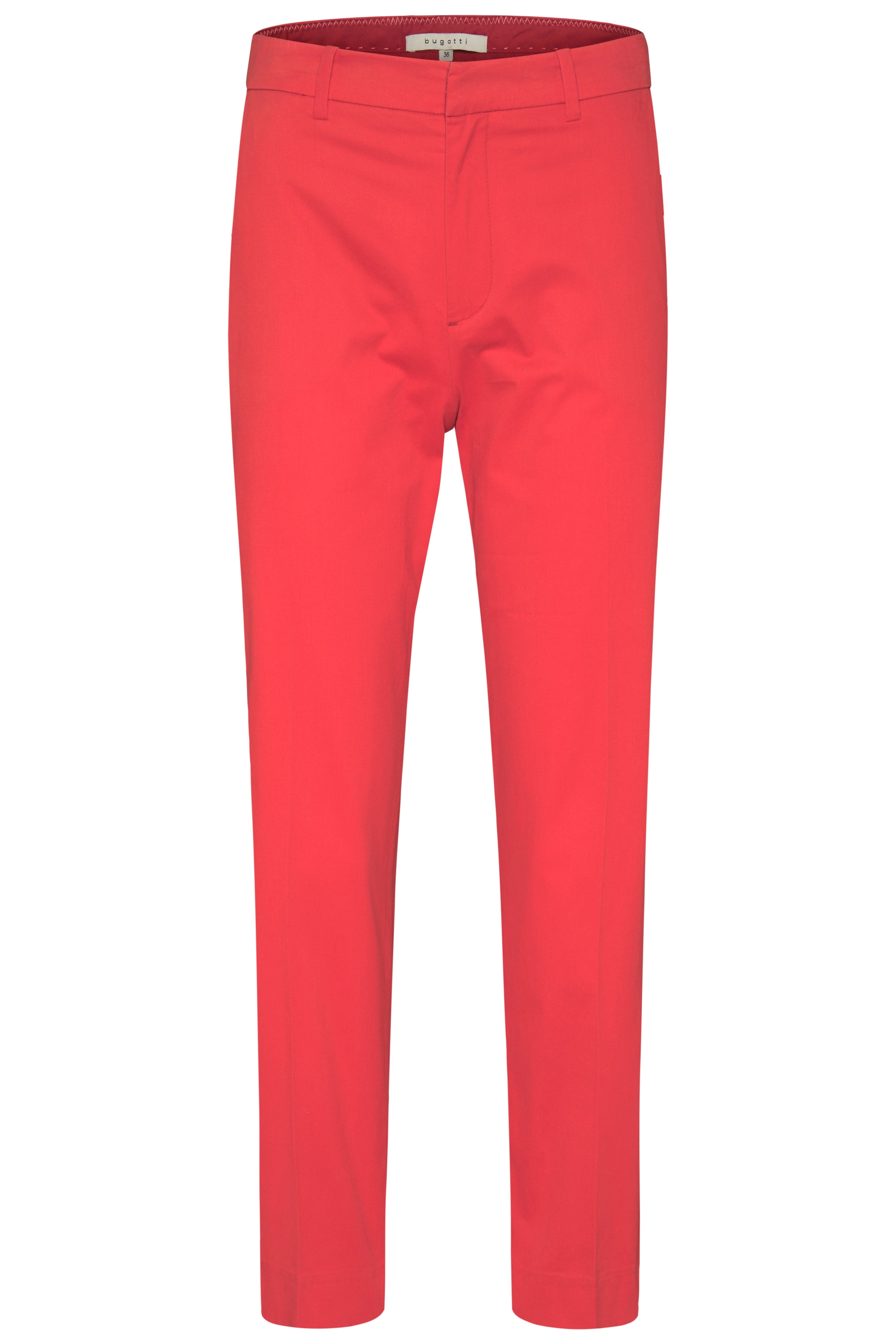 Rote bugatti Hose, klassischer Schnitt, Büstenbild, elegant und zeitlos, hochwertige Verarbeitung.