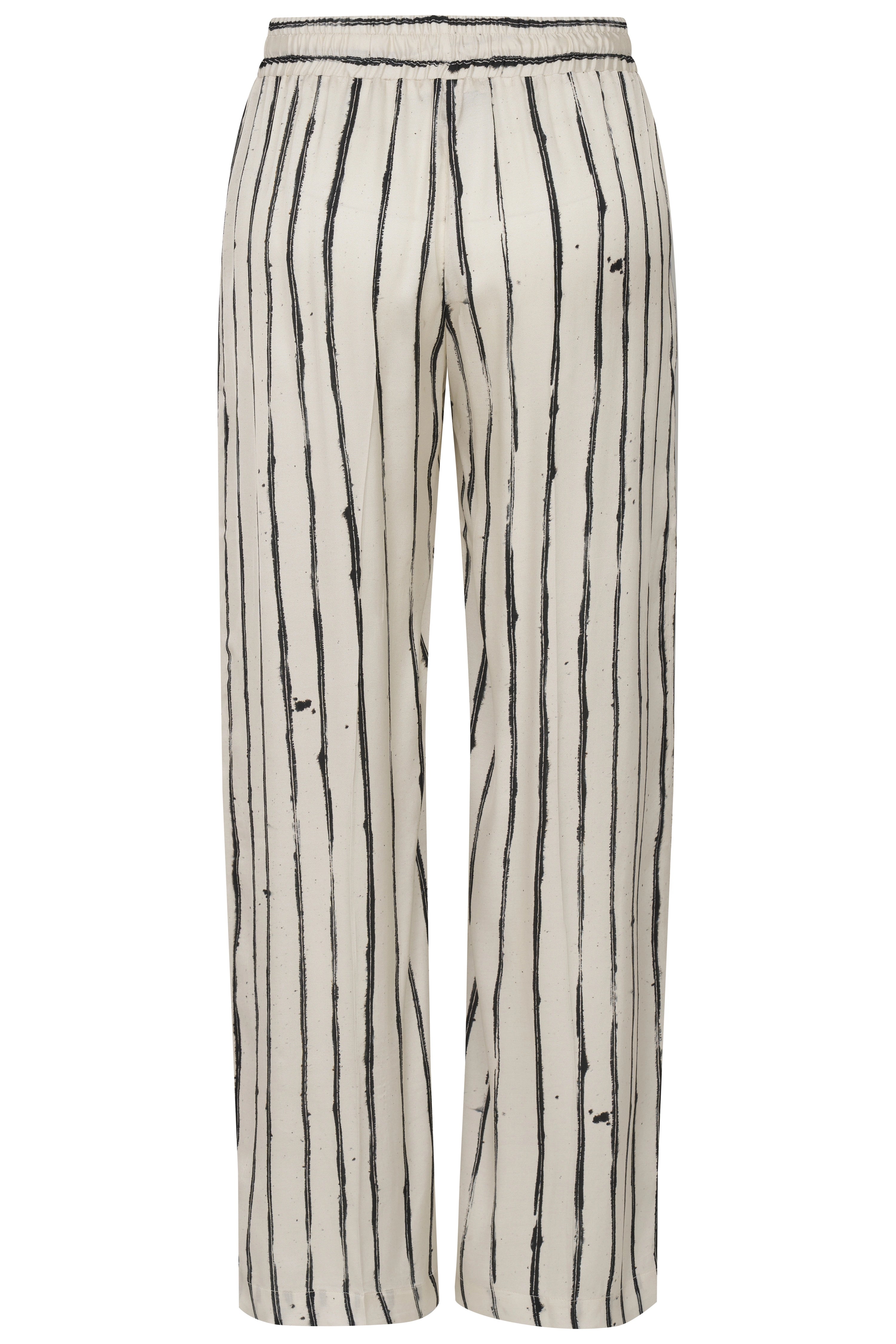 Elegant bugatti trousers with black and white stripes, relaxed fit, bust image.