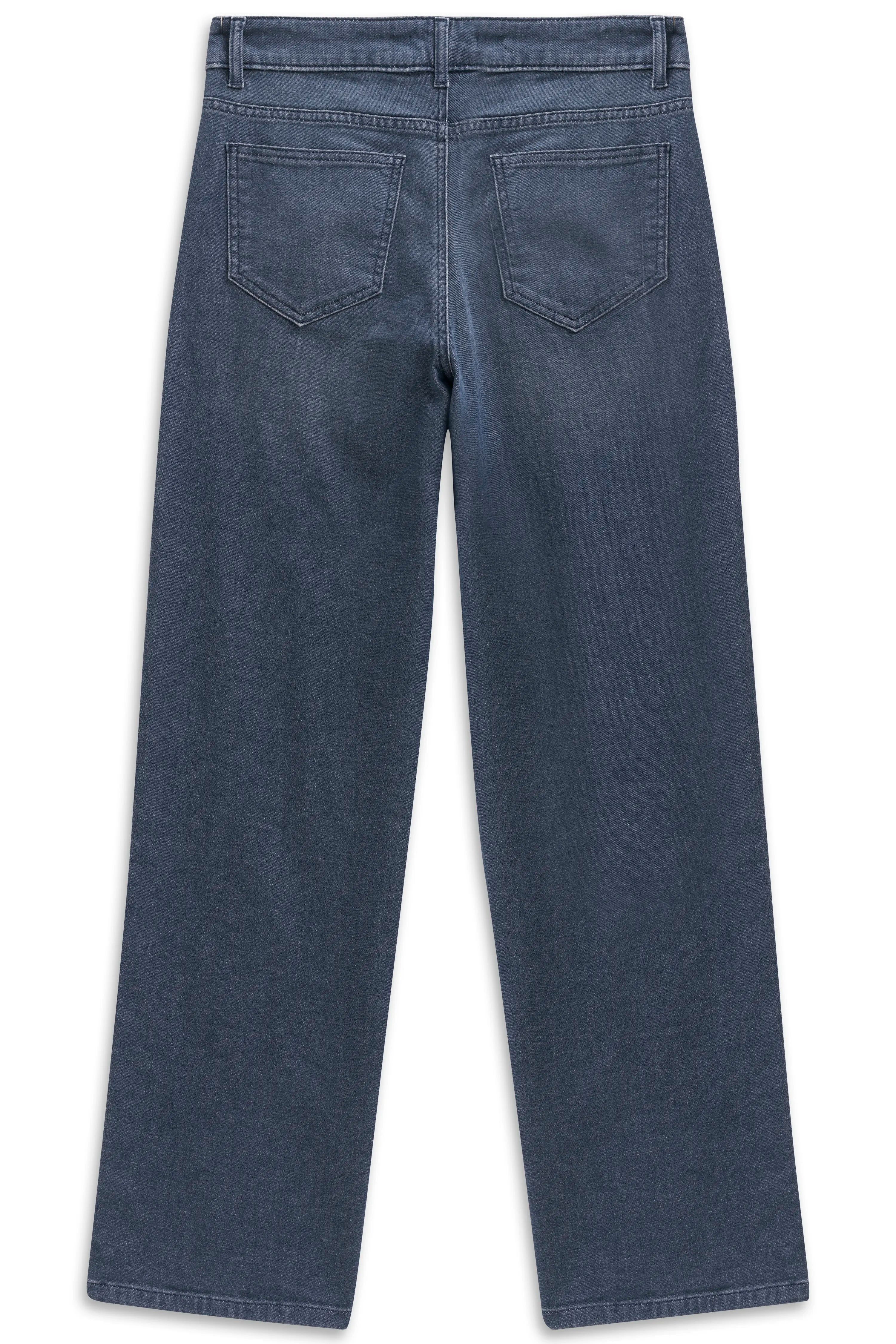 Weite, blaue Jeans von bugatti, Rückansicht, leger, zeitloses Design, hochwertige Materialien.