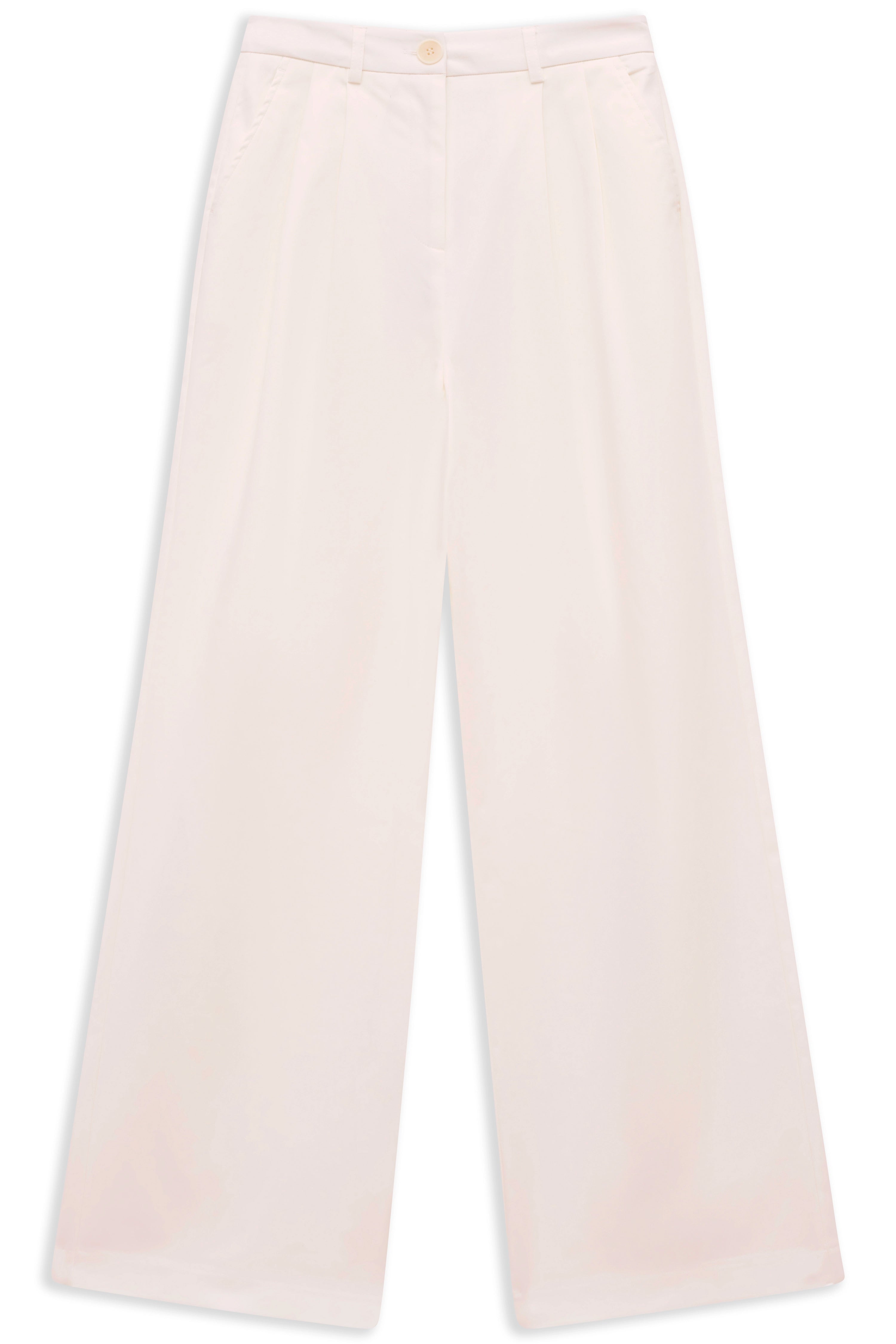 Weite bugatti Hose in Creme, legeres Bild, elegante Passform.