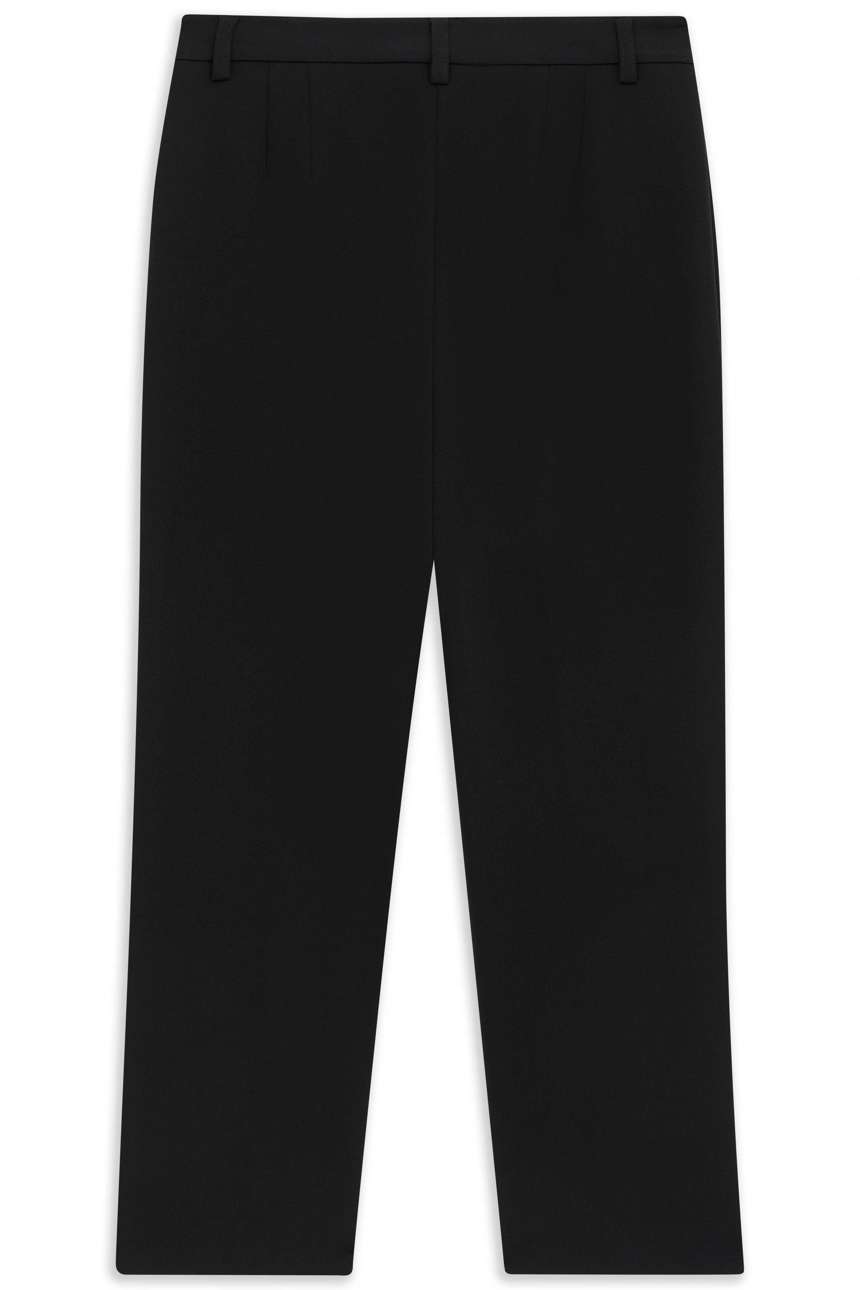 Schwarze bugatti Hose, klassisch und elegant, Frontansicht, ohne Muster, Studioaufnahme.