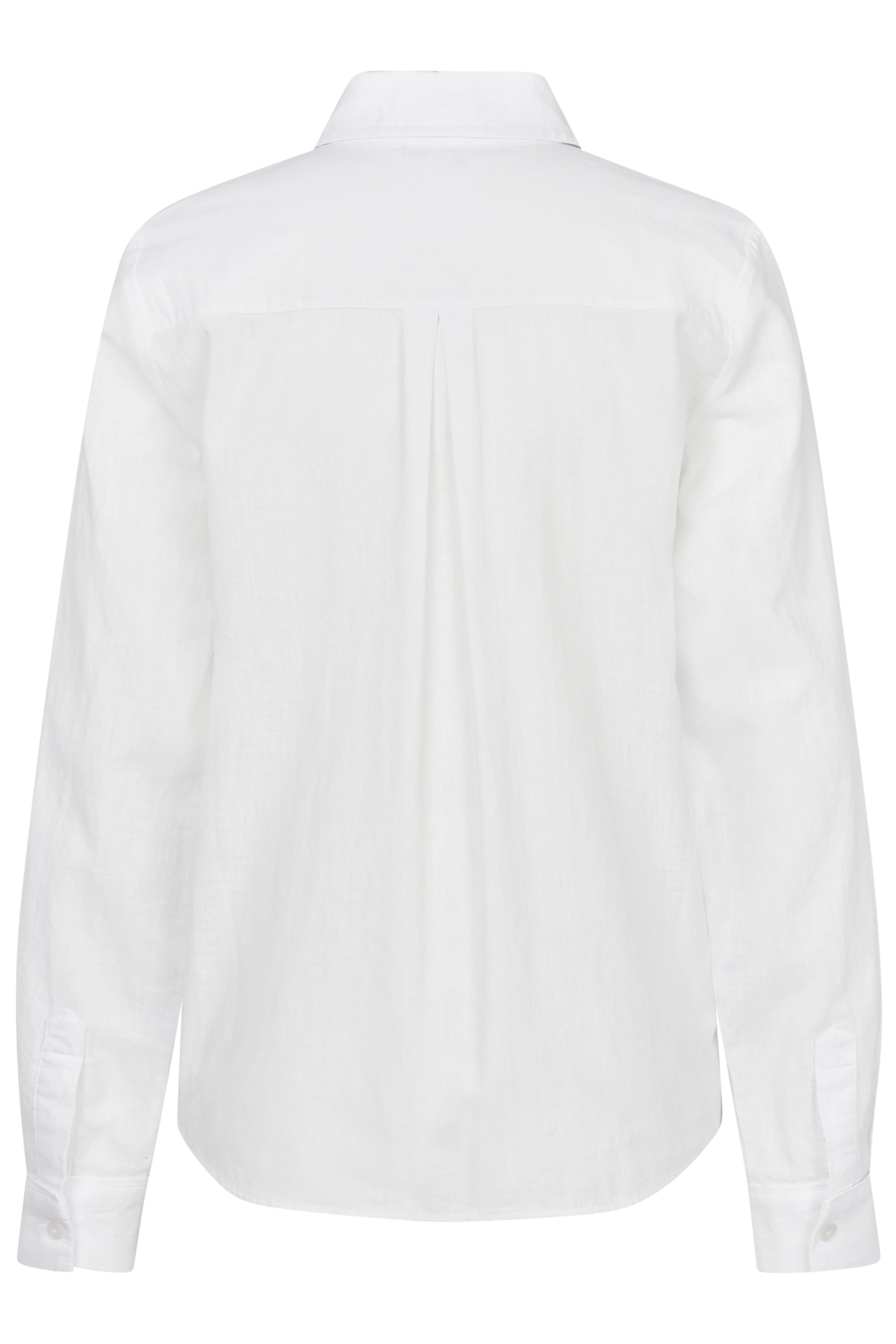 White bugatti blouse, back view, casual, premium material, timeless design.