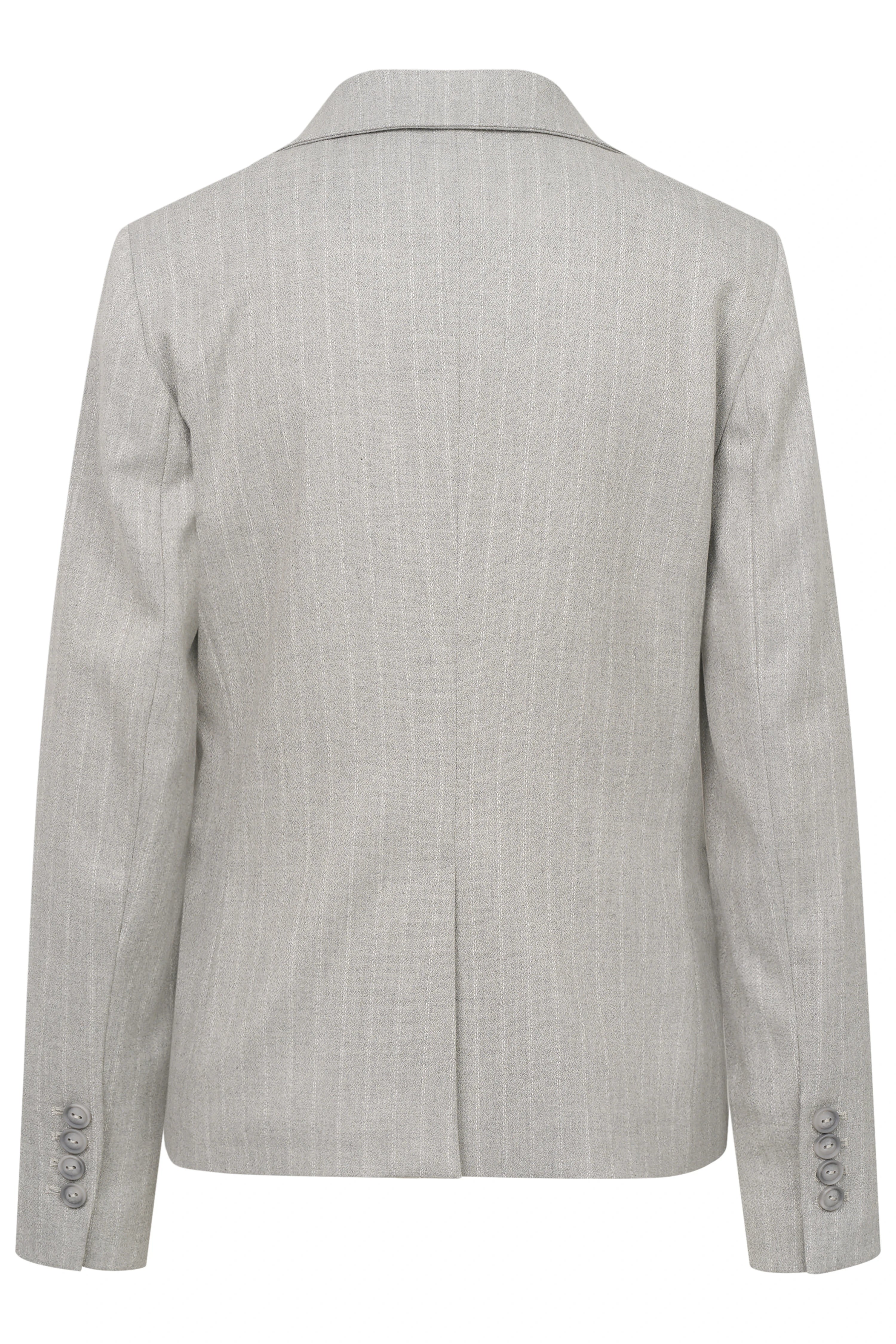 Grauer bugatti Blazer mit feinen Streifen in Rückenansicht, elegantes Design, Büstenbild.