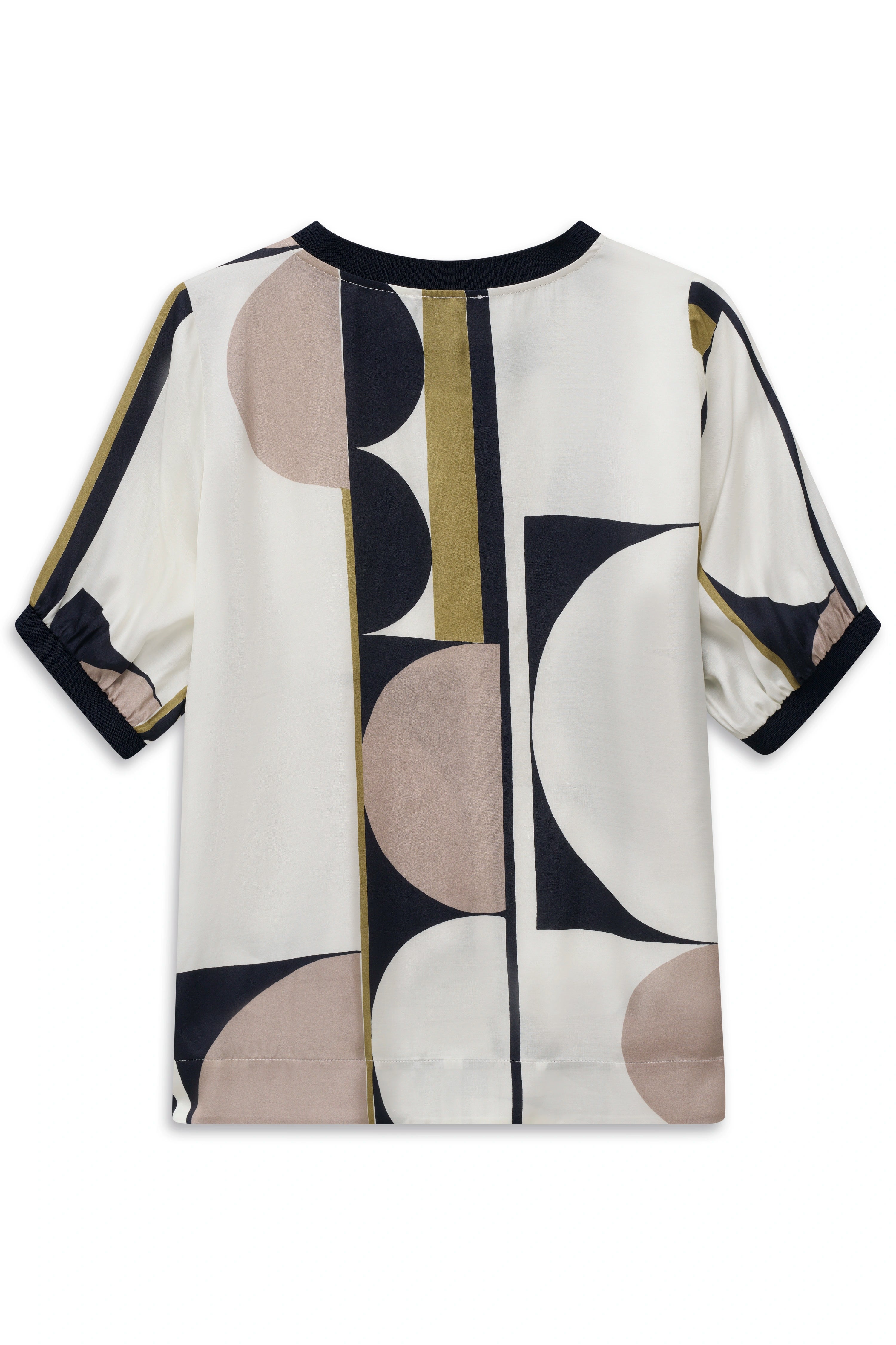 Geometrisch gemusterte bugatti Bluse in Creme, Beige und Schwarz