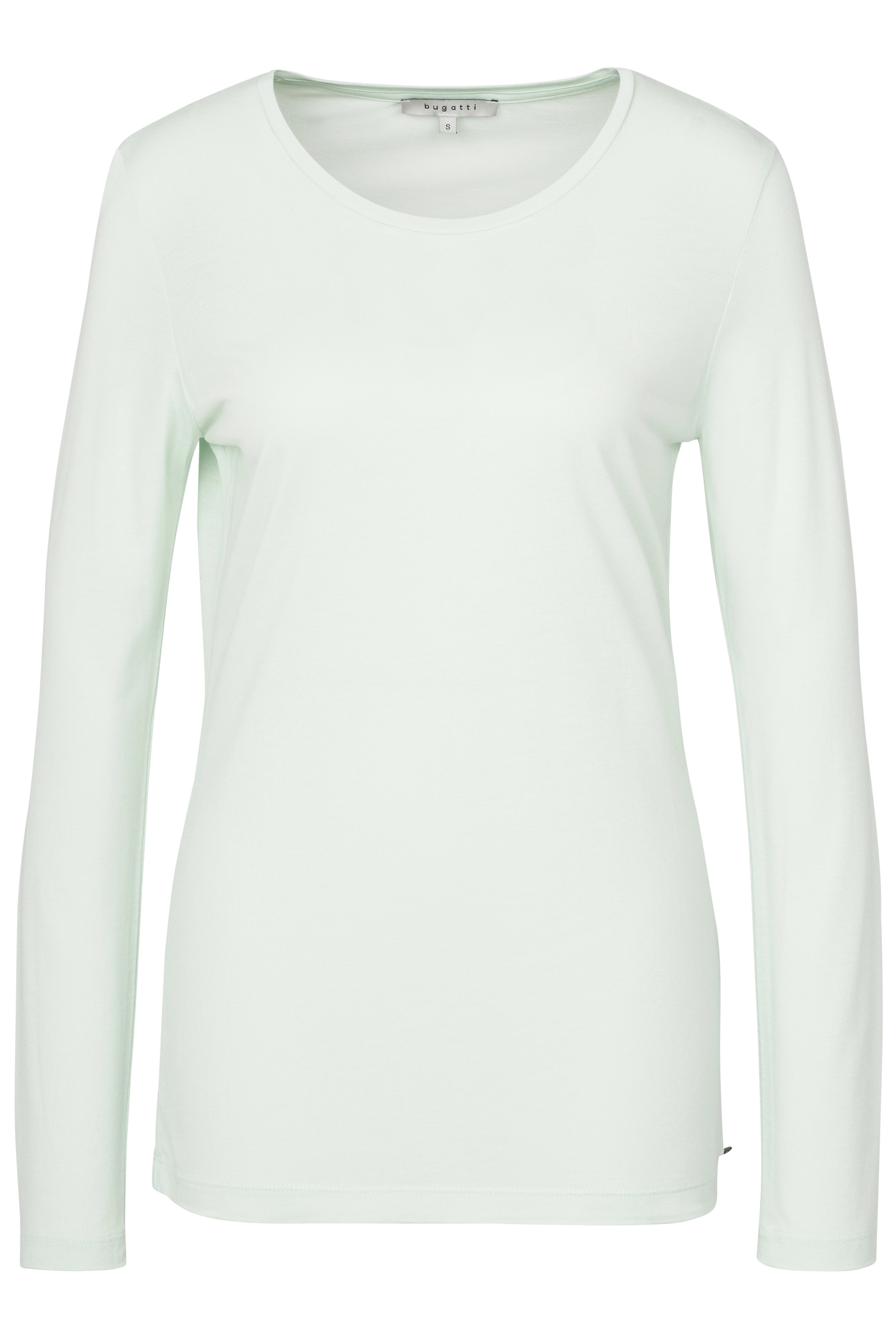 Langarmshirt in pastelgroen van bugatti, buste, eenvoudig design.