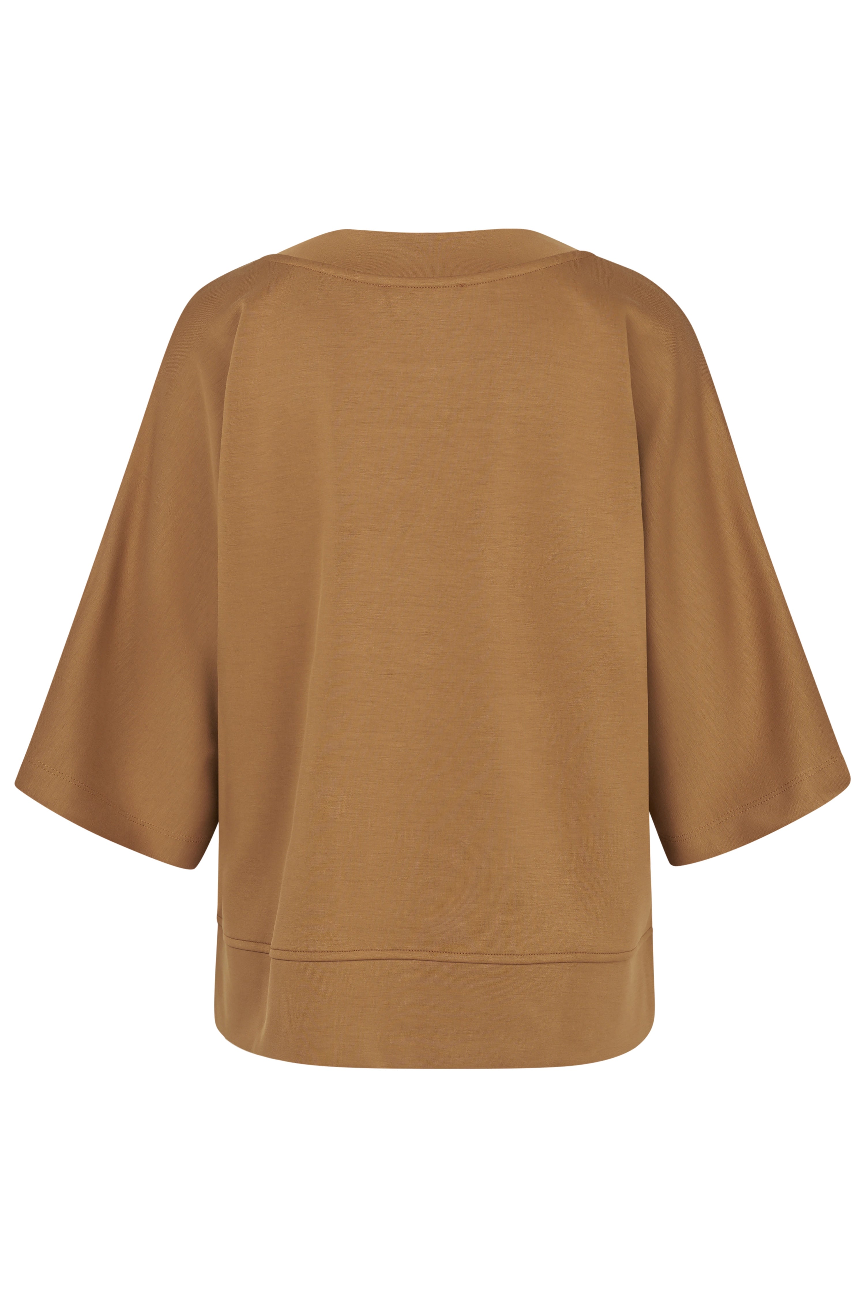 bugatti women's blouse in camel, relaxed fit, back view, timeless and stylish.