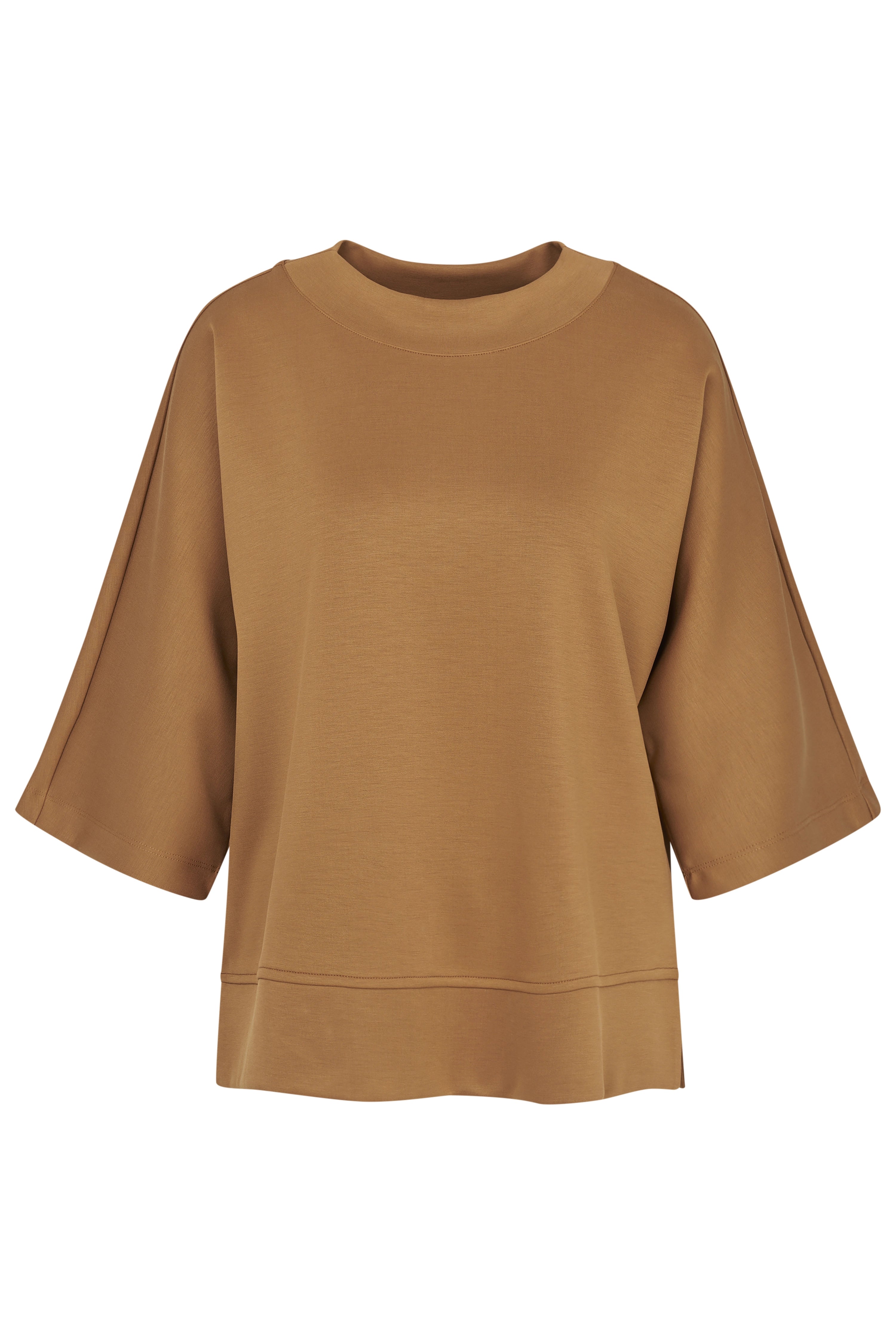 Brown bugatti T-shirt, relaxed fit, short sleeves, bust view.