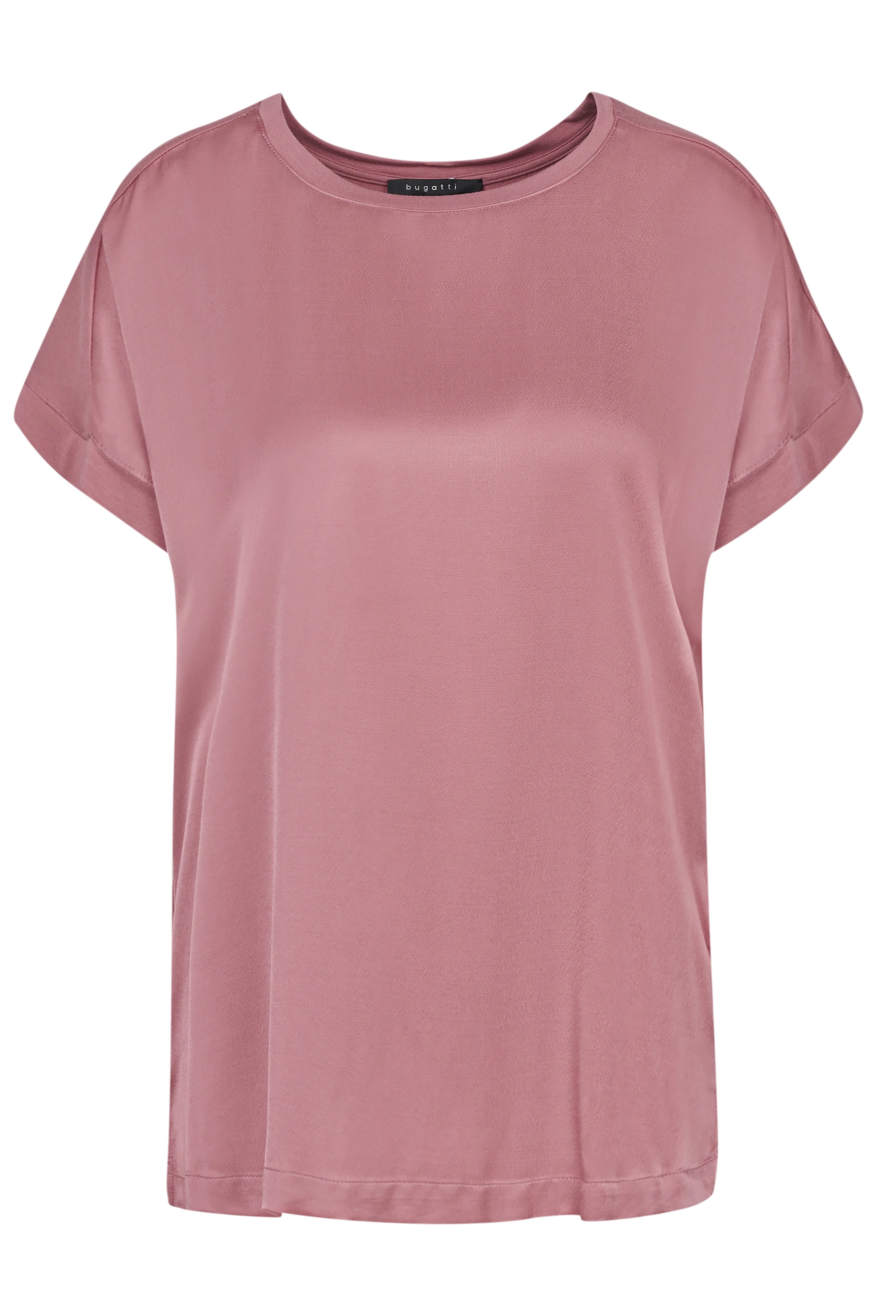 Rosa bugatti T-shirt, casual borstbeeld, eenvoudige stijl, hoogwaardig materiaal.