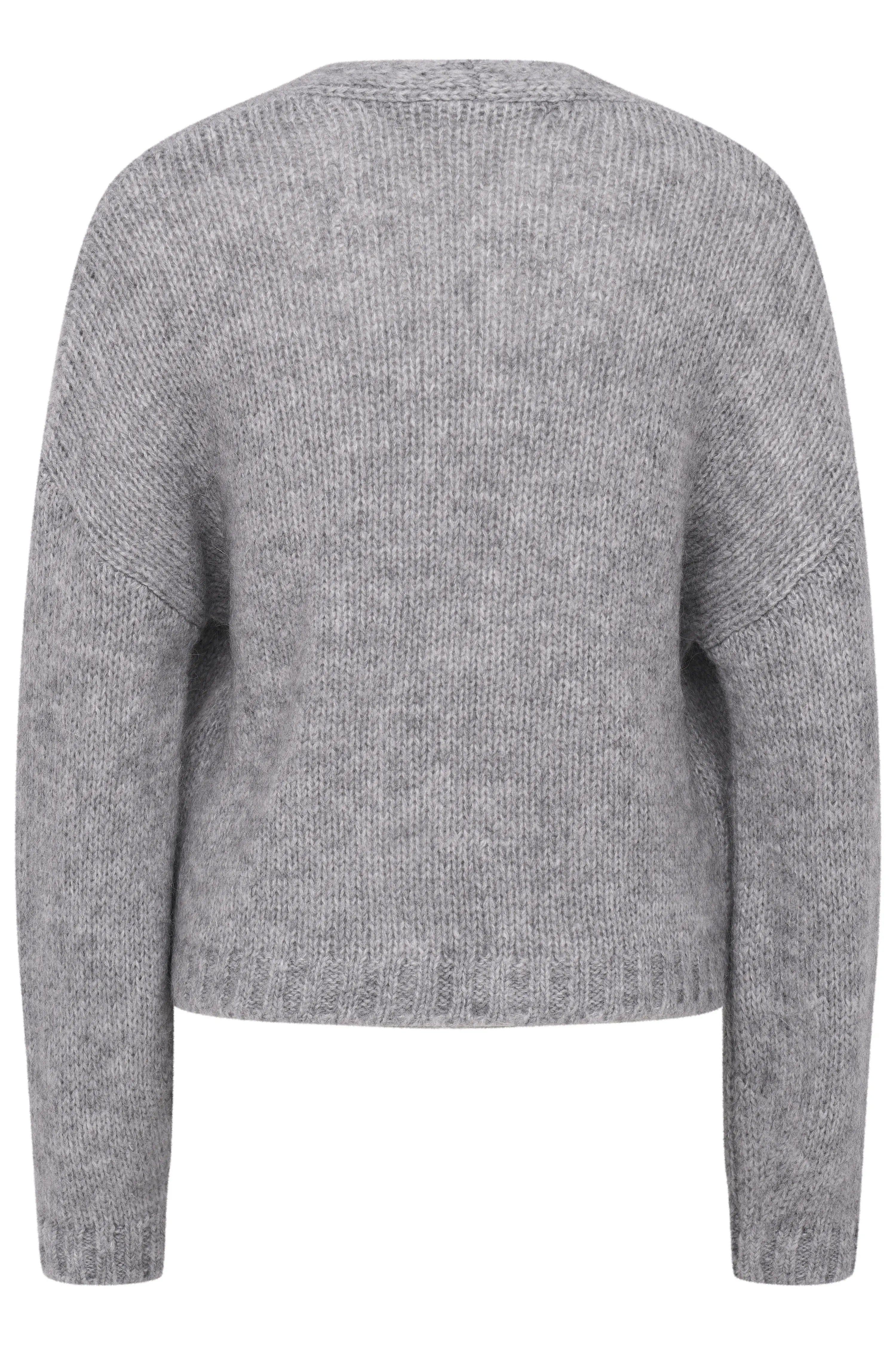 Grauer Strickpullover von bugatti, Legerbild, weiches Material, zeitloses Design, ideal für kühle Tage.