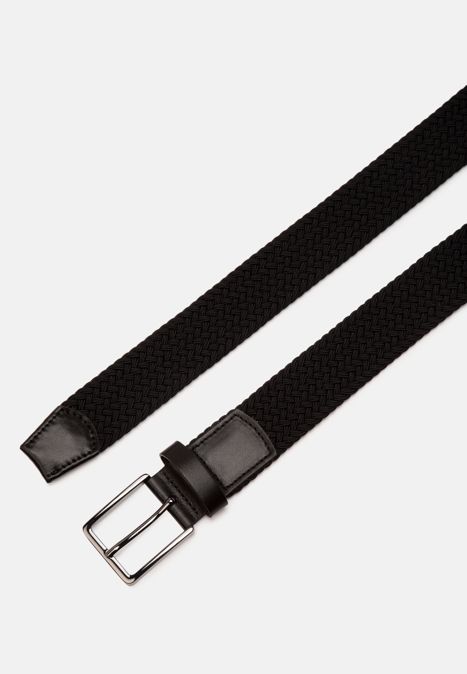 Gürtel aus elastischem Flechtmaterial in schwarz