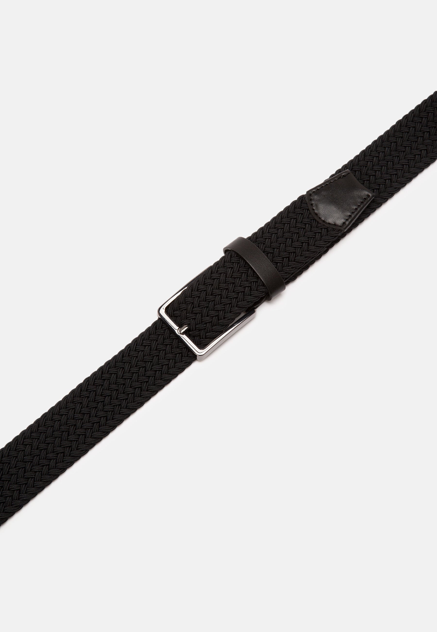 Gürtel aus elastischem Flechtmaterial in schwarz