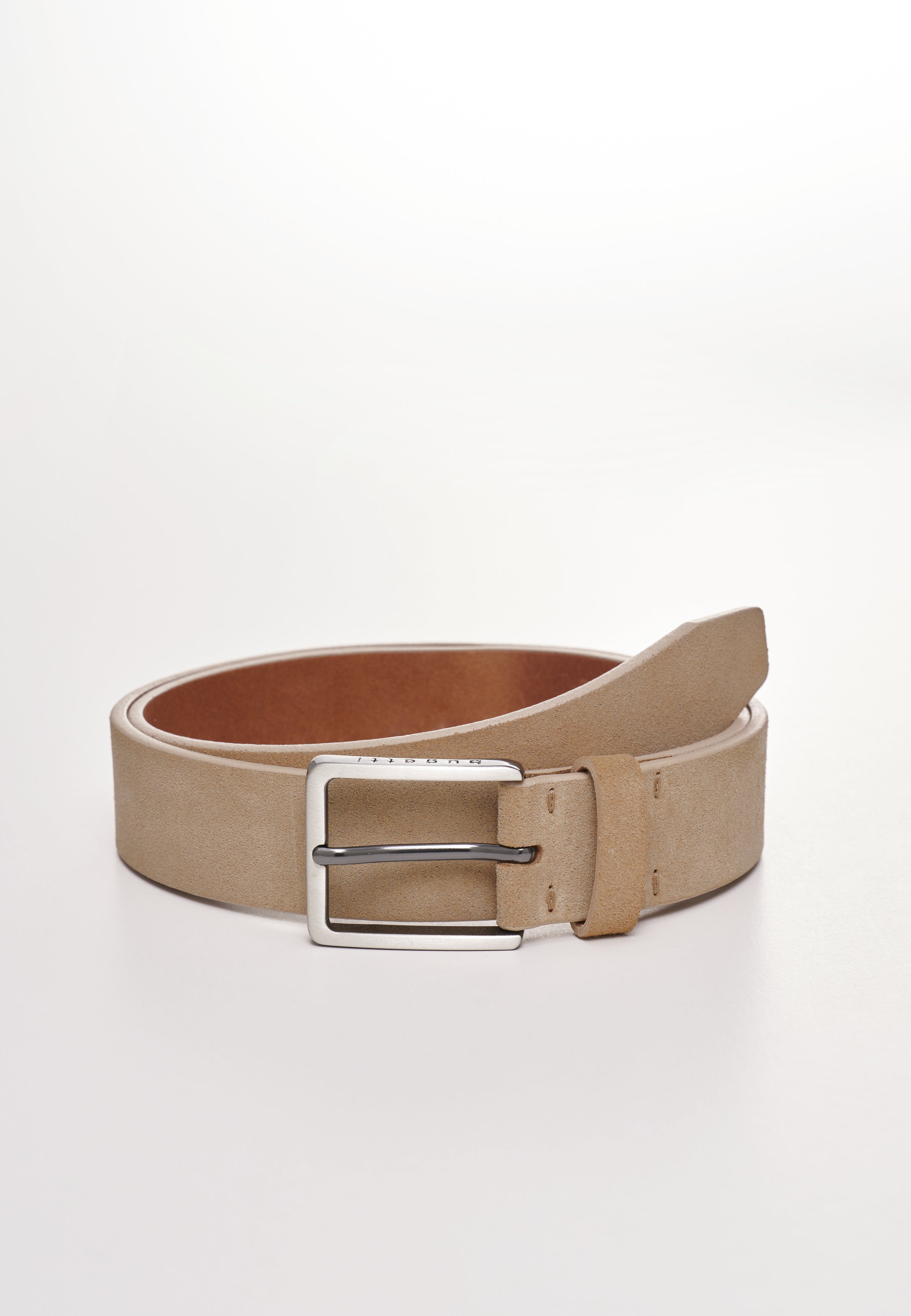 Gürtel aus Veloursleder in taupe
