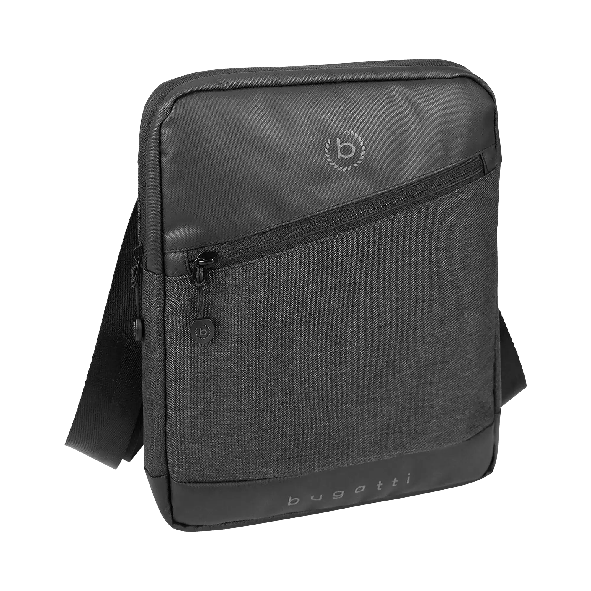 Shoulder bag in a modern design in black - View: Bust front