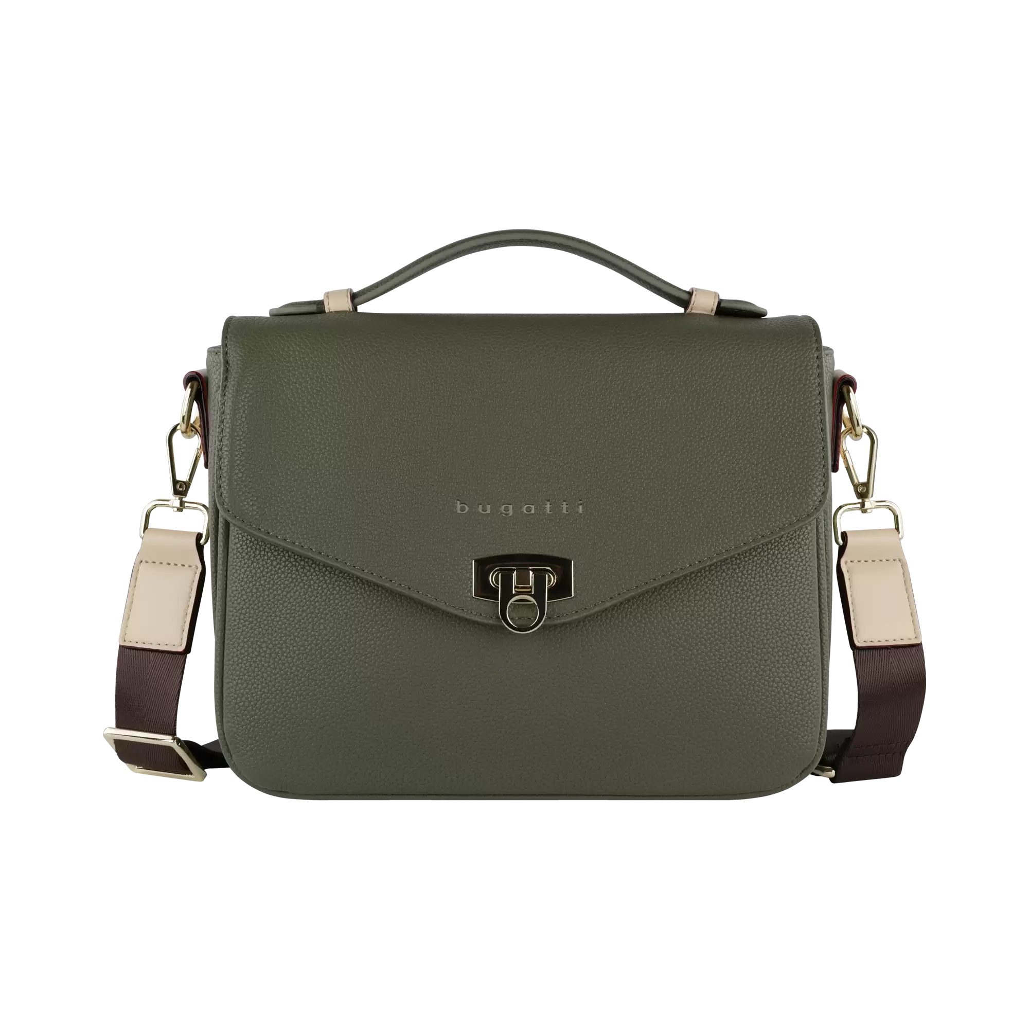 Classic Bag mit abnehmbaren Schulterriemen in oliv - Ansicht: Büste Front