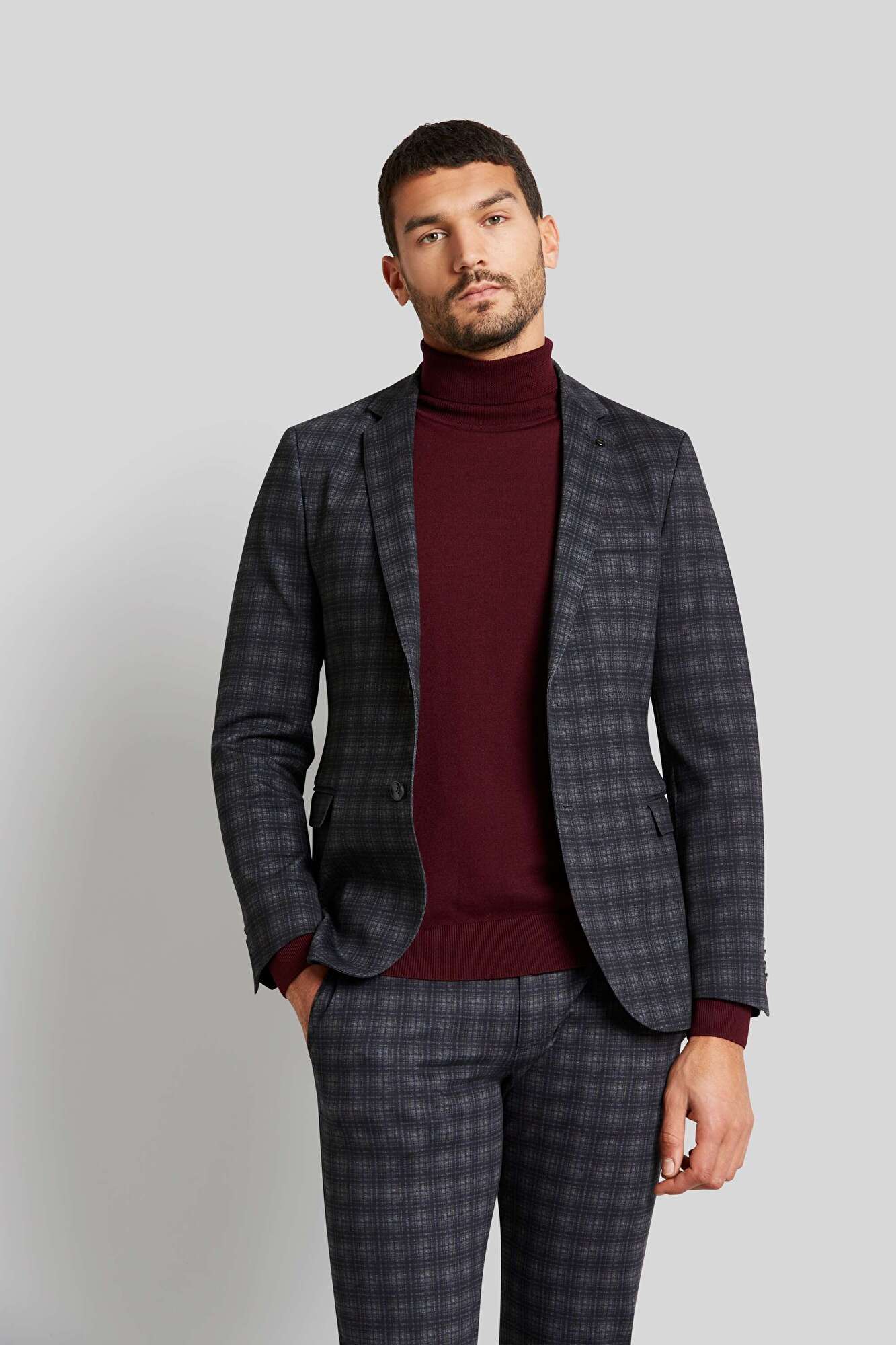 Jacket with high stretch function in dark grey - View: Model front