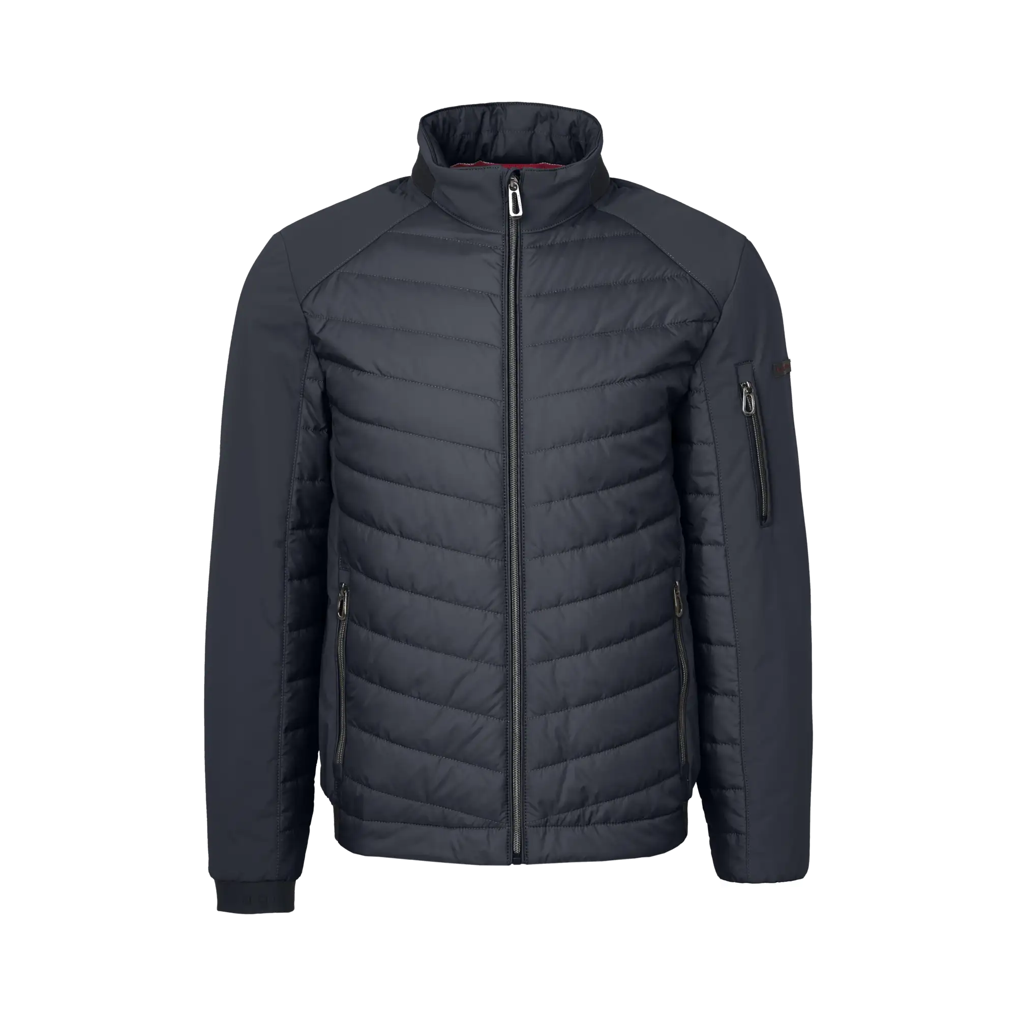 Bomber jacket in blended fabric in navy - View: Bust front