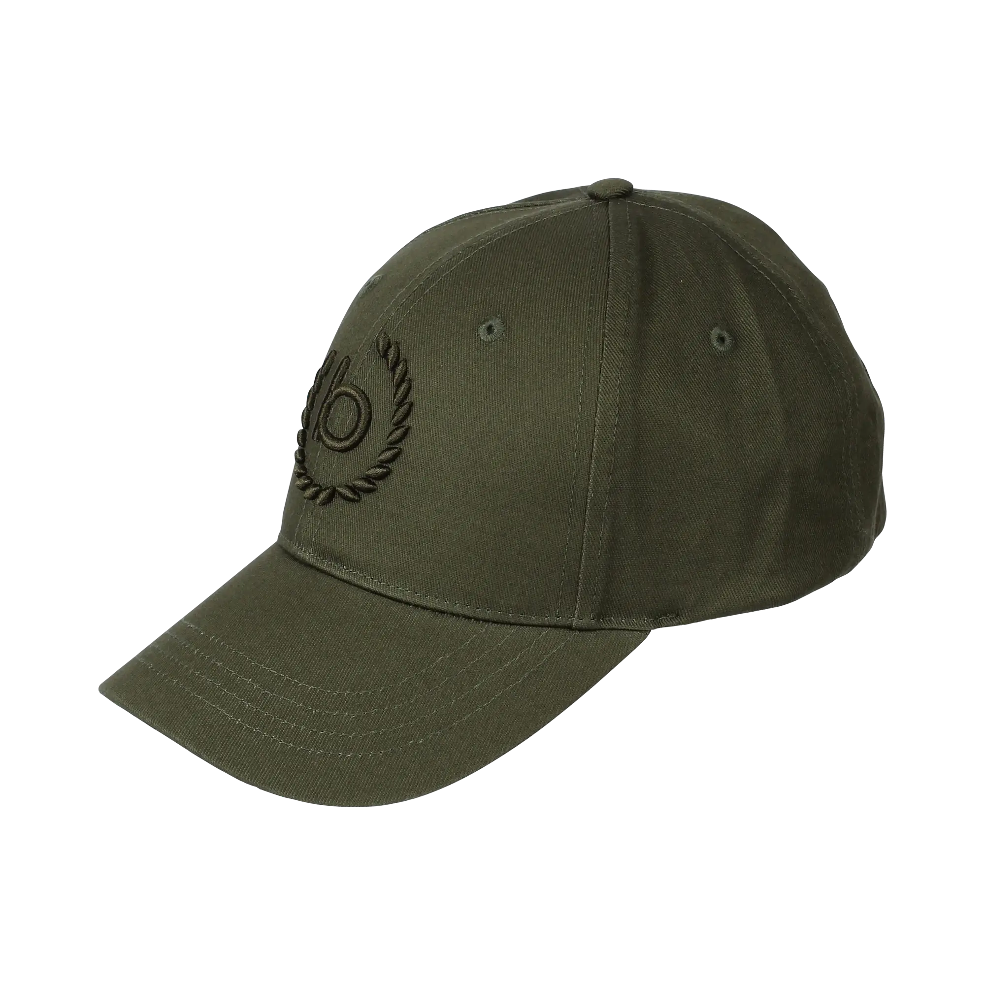 Cappy mit sportivem bugatti Stitching in oliv - Ansicht: Büste Front