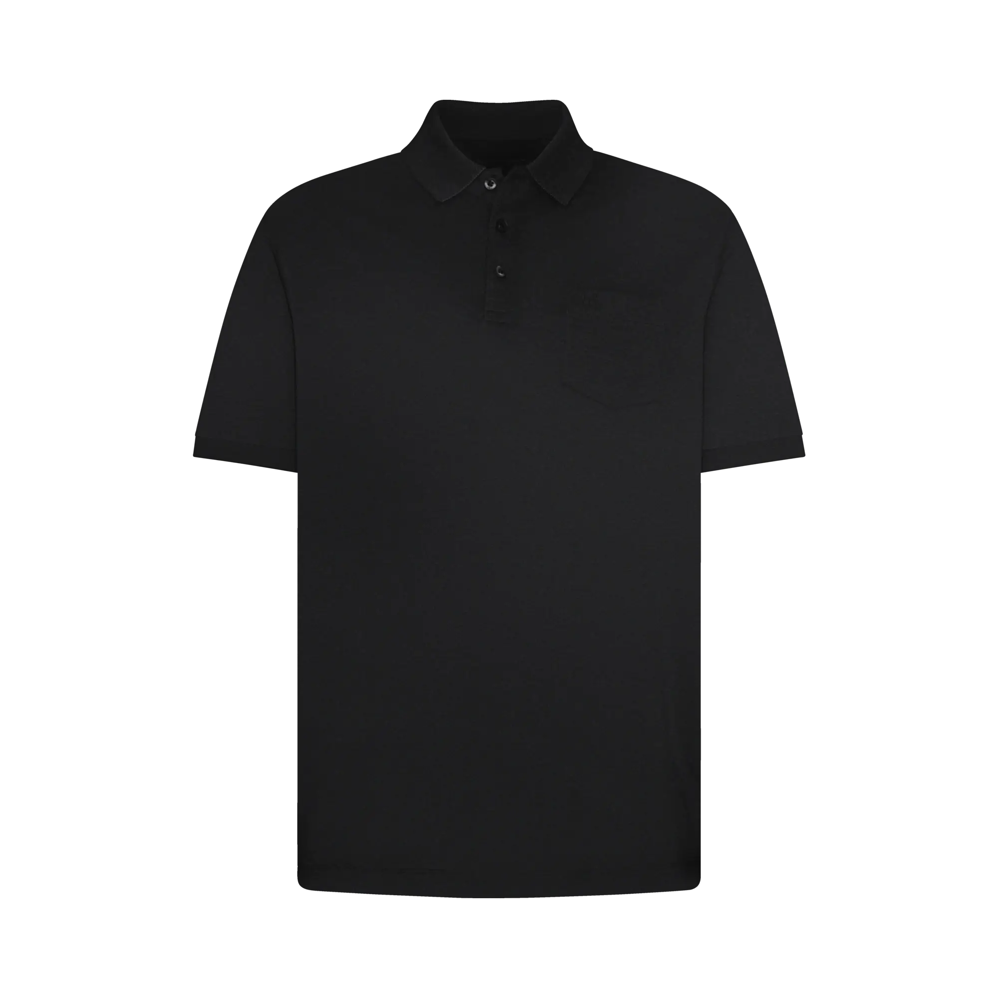 Polohemd besonders soft in schwarz - Ansicht: Büste Front
