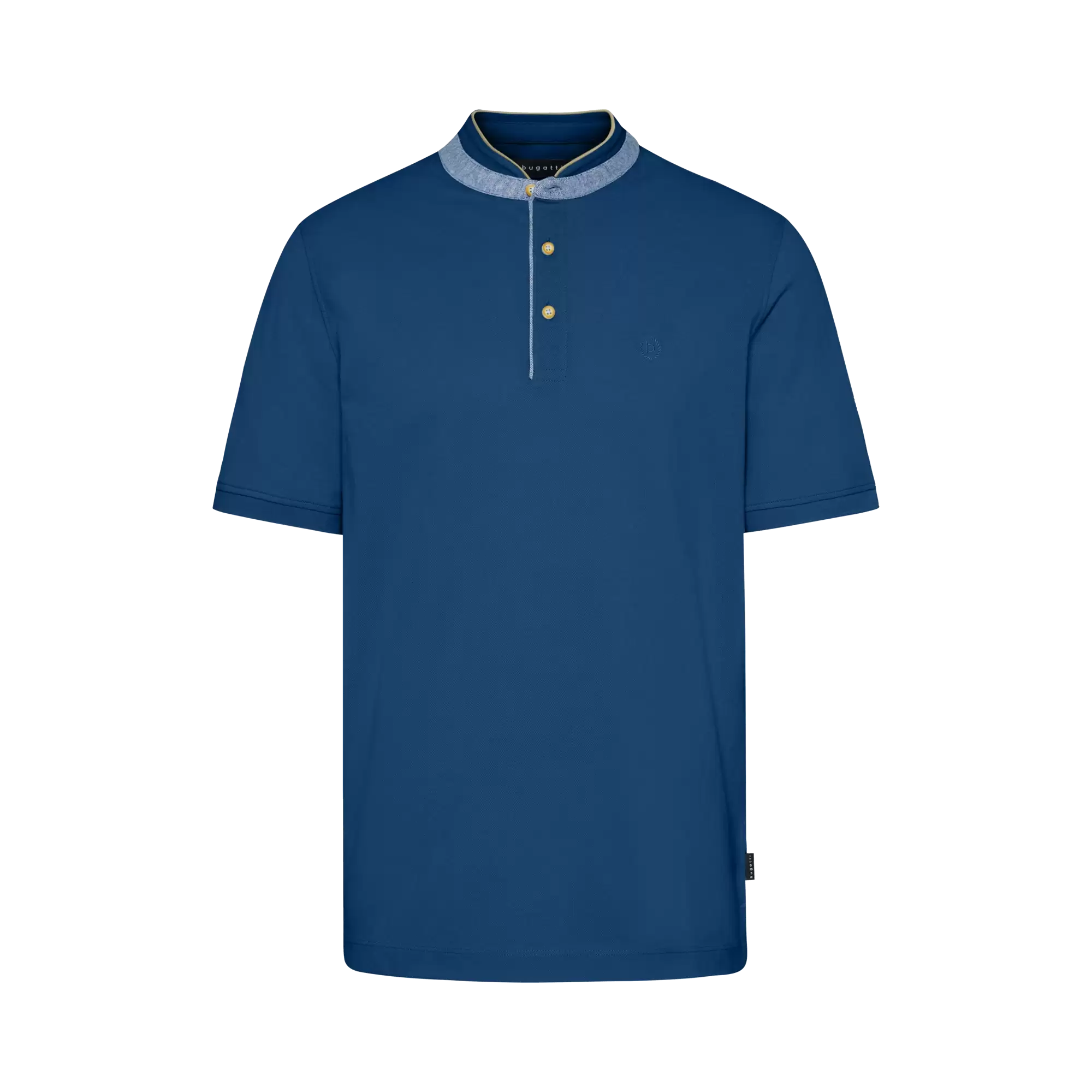 Polo mit Stehkragen in marine - Ansicht: Büste Front