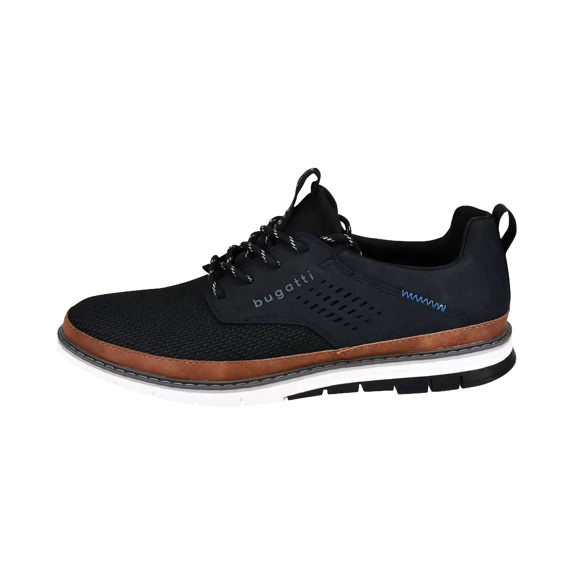 Sneaker in sportlichem Design in schwarz - Ansicht: Büste Front