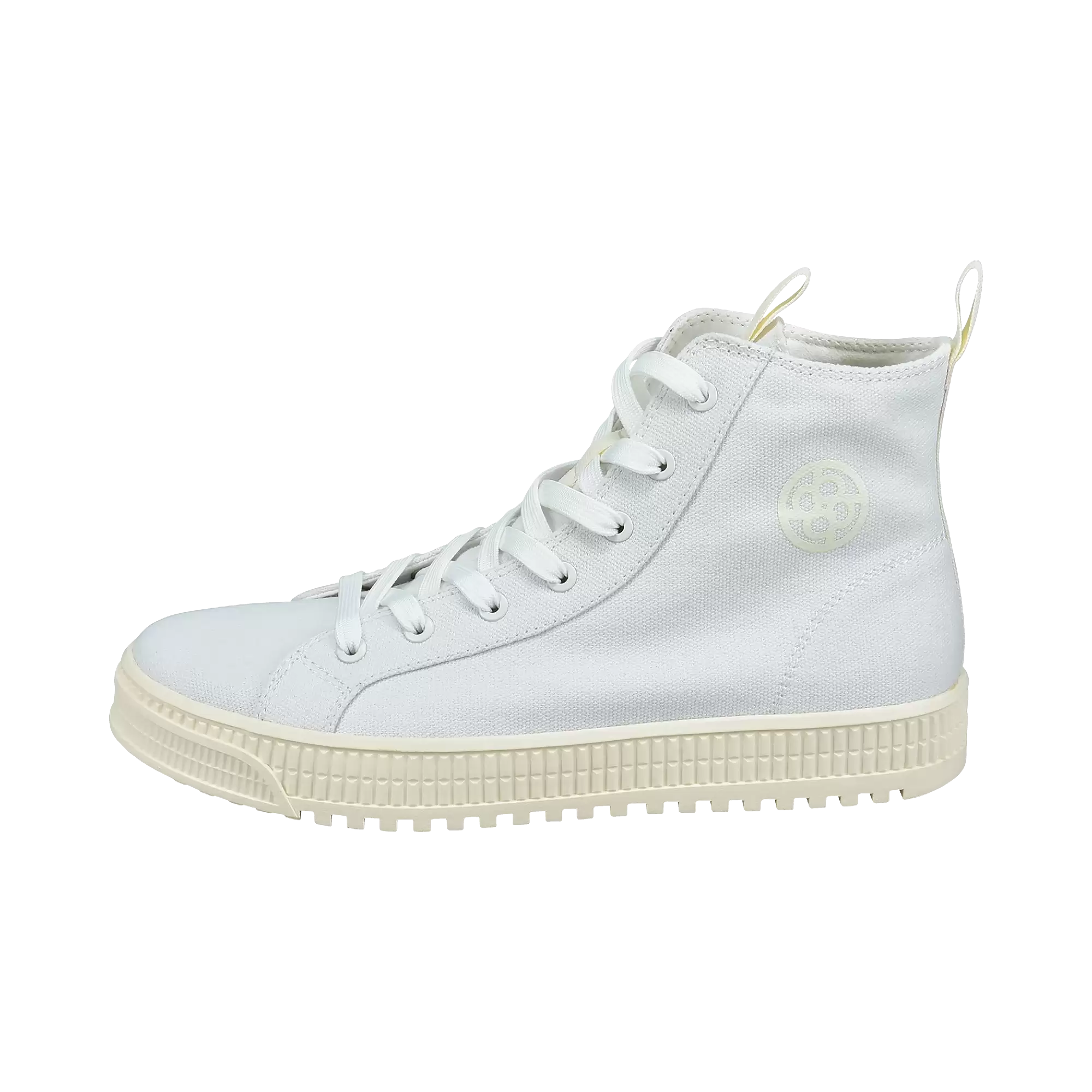 Schnürstiefel mit breiter Sohle in weiß - Ansicht: Büste Front
