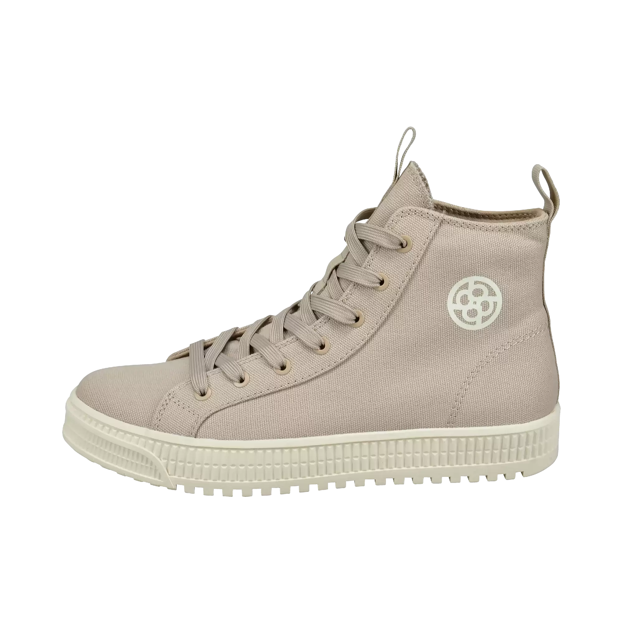 Schnürstiefel mit breiter Sohle in beige - Ansicht: Büste Front