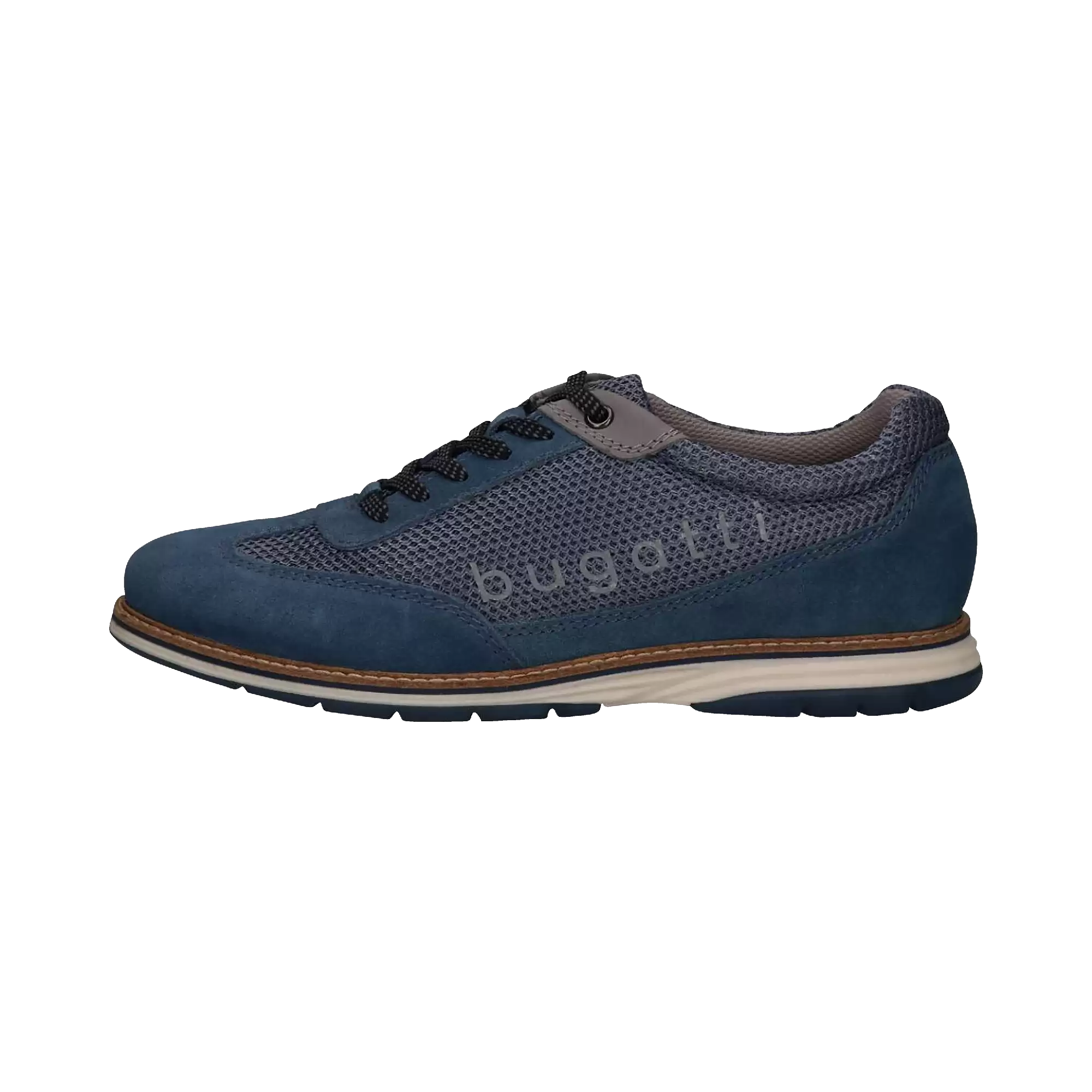 Sneaker mit bugatti Schriftzug in blau - Ansicht: Büste Front