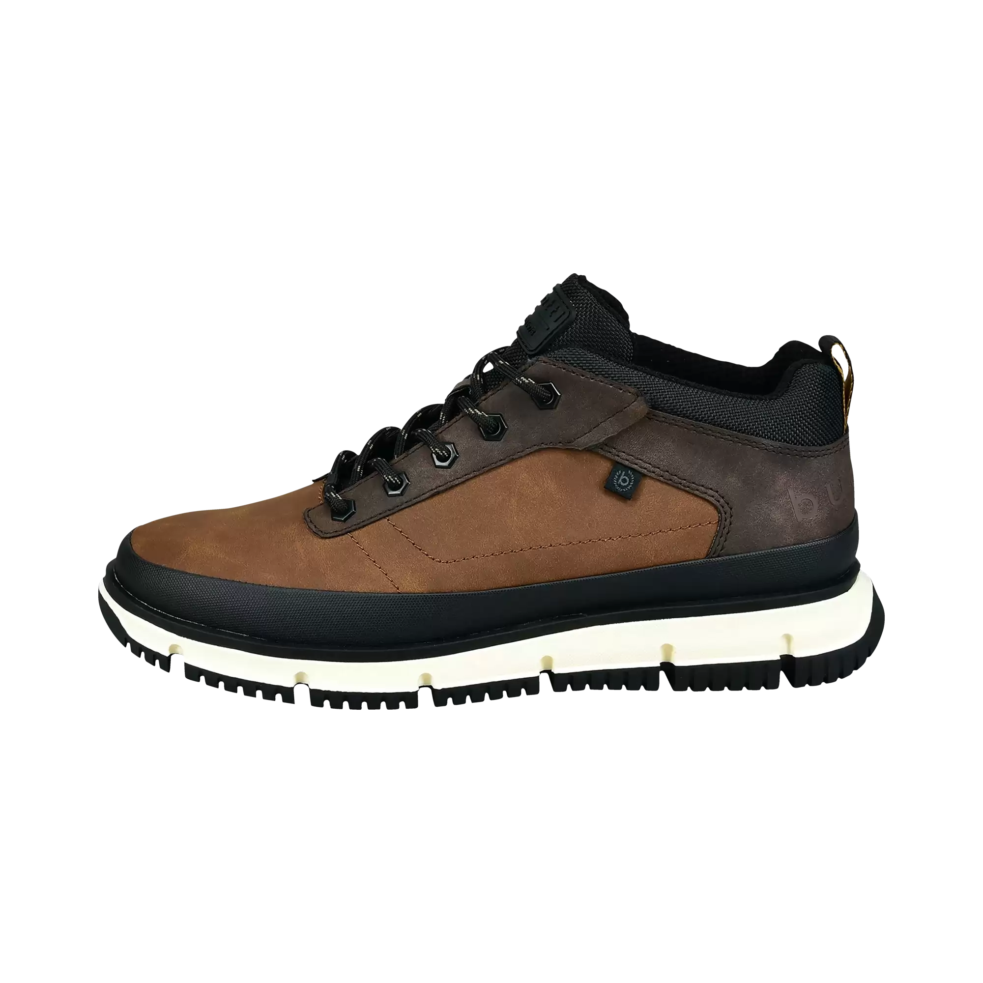 Sneaker mit Kontrastsohle in braun - Ansicht: Büste Front