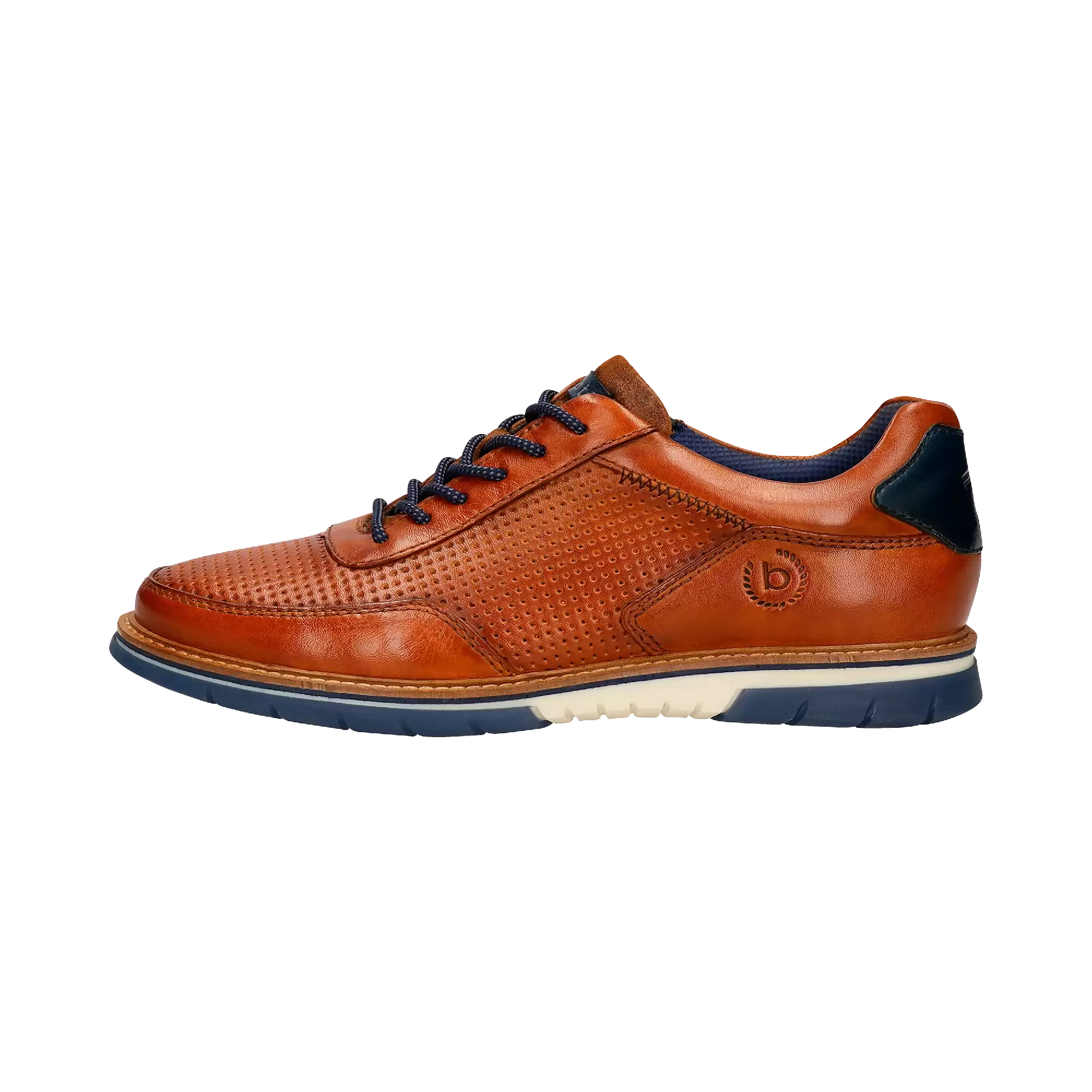 Schnürschuh mit bugatti Logo in cognac - Ansicht: Büste Front