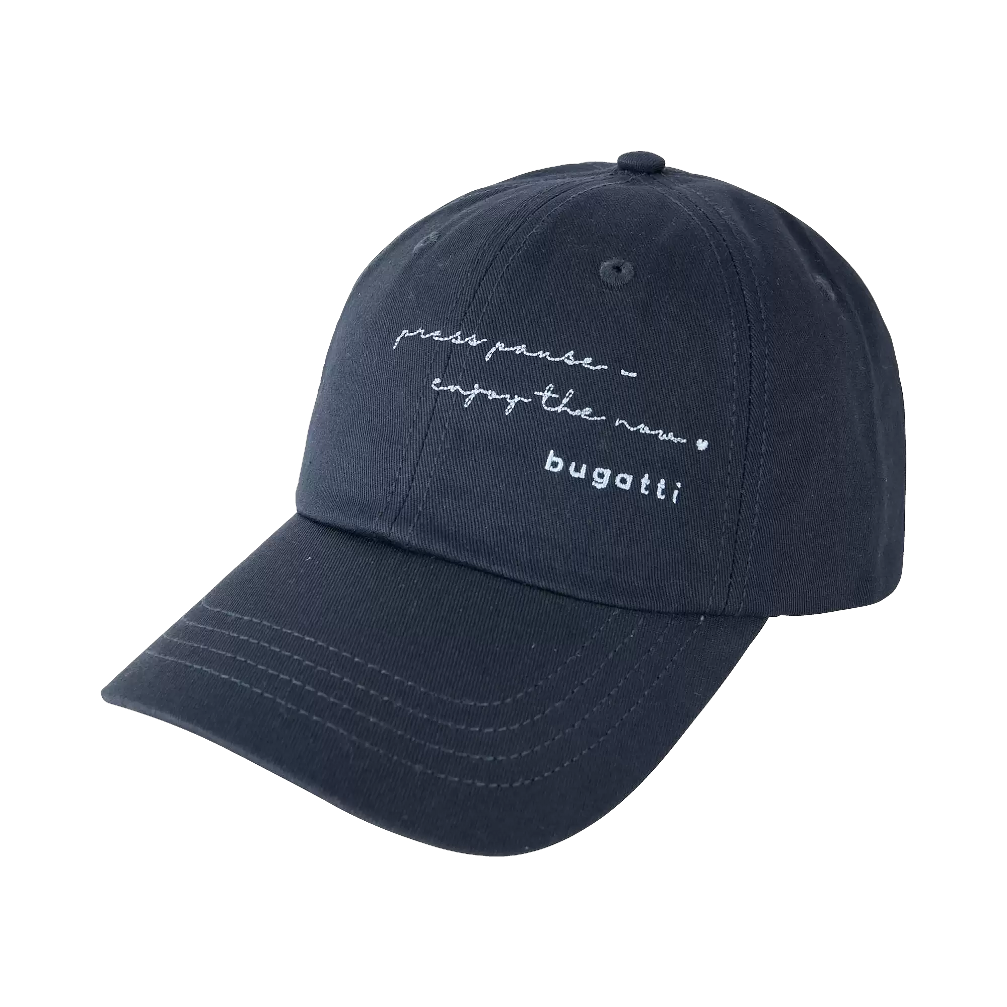 Baseball cap with embroidered lettering in navy - View: Bust front