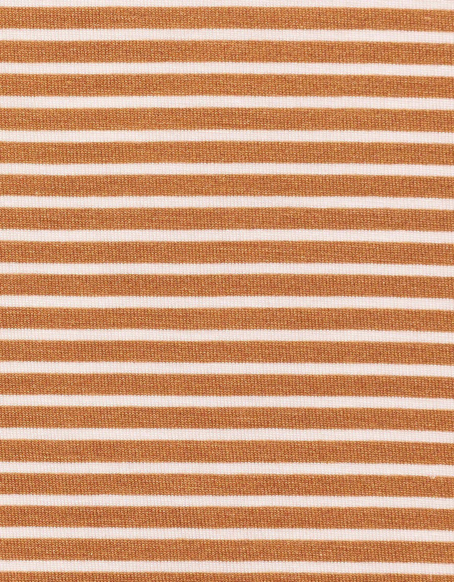 Braun-weiß gestreifter Stoff, ideal für bugatti's stilvolle und zeitlose Mode.