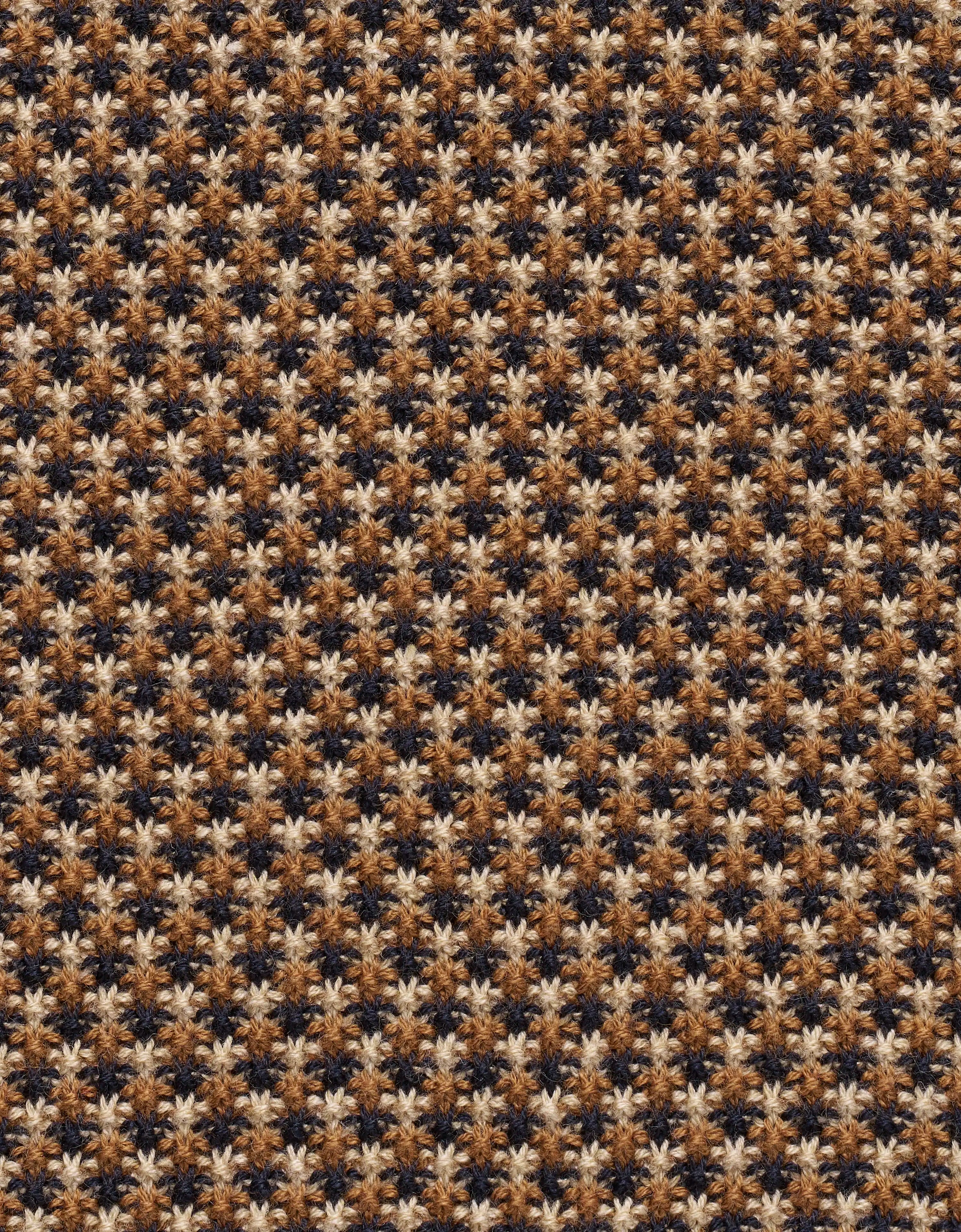 Strickmuster in Braun, Beige und Dunkelblau, geeignet für stilvolle bugatti Outfits.