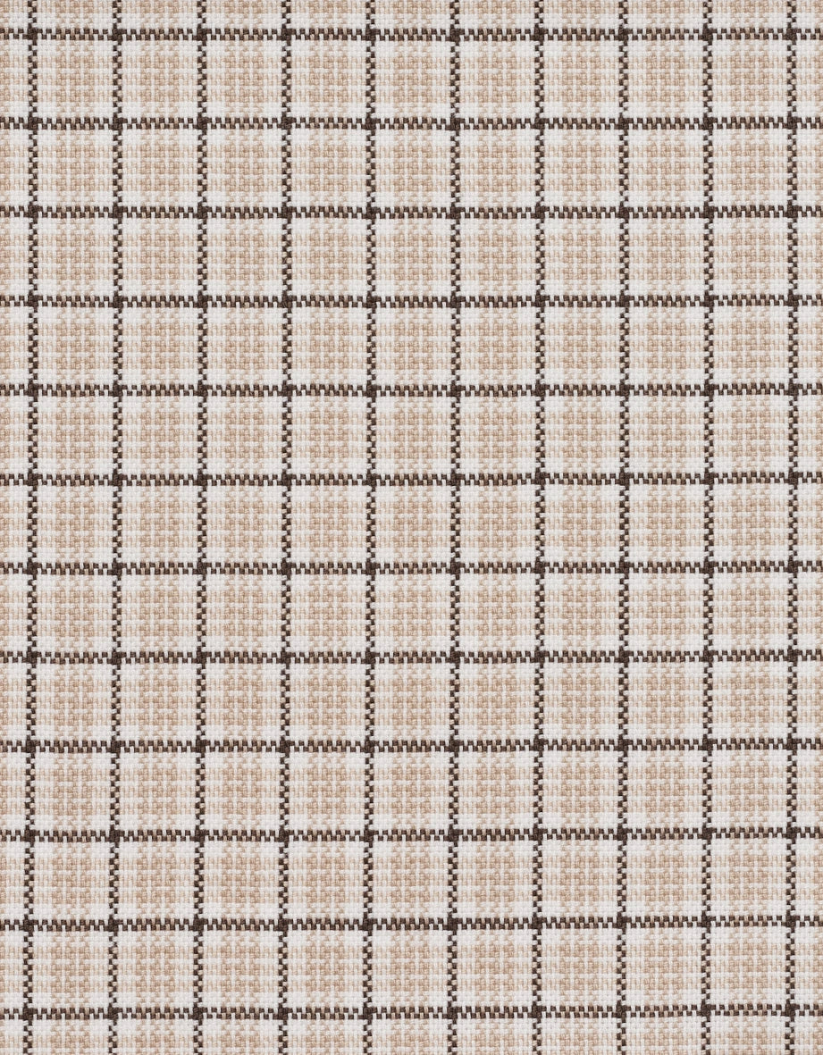 Kariertes Stoffmuster in Beige und Braun, ideal für elegante bugatti Outfits.