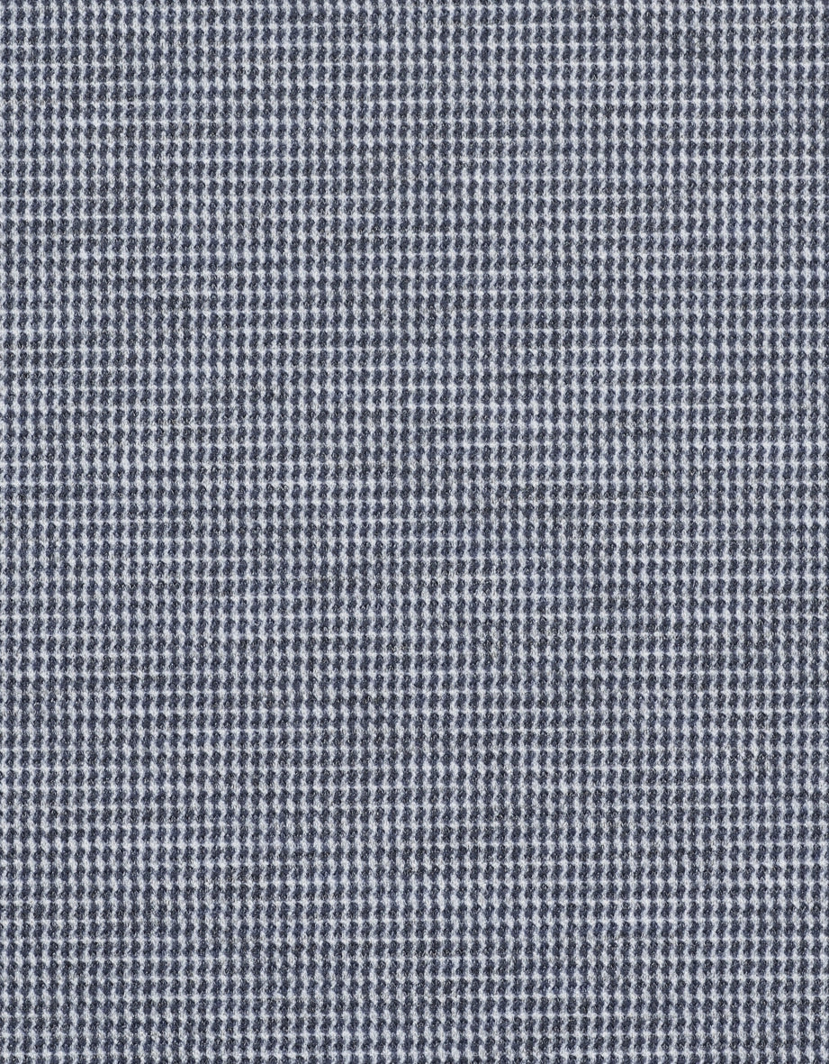 Hahnentritspatroon in blauw-wit, gedetailleerde textuur. Perfect voor bugatti mode met stijl en verfijning.