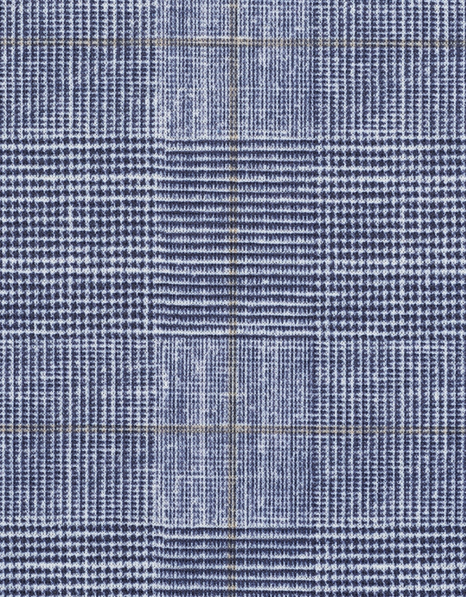 Blau Glencheck-stof van bugatti met fijn ruitpatroon, ideaal voor stijlvolle outfits.