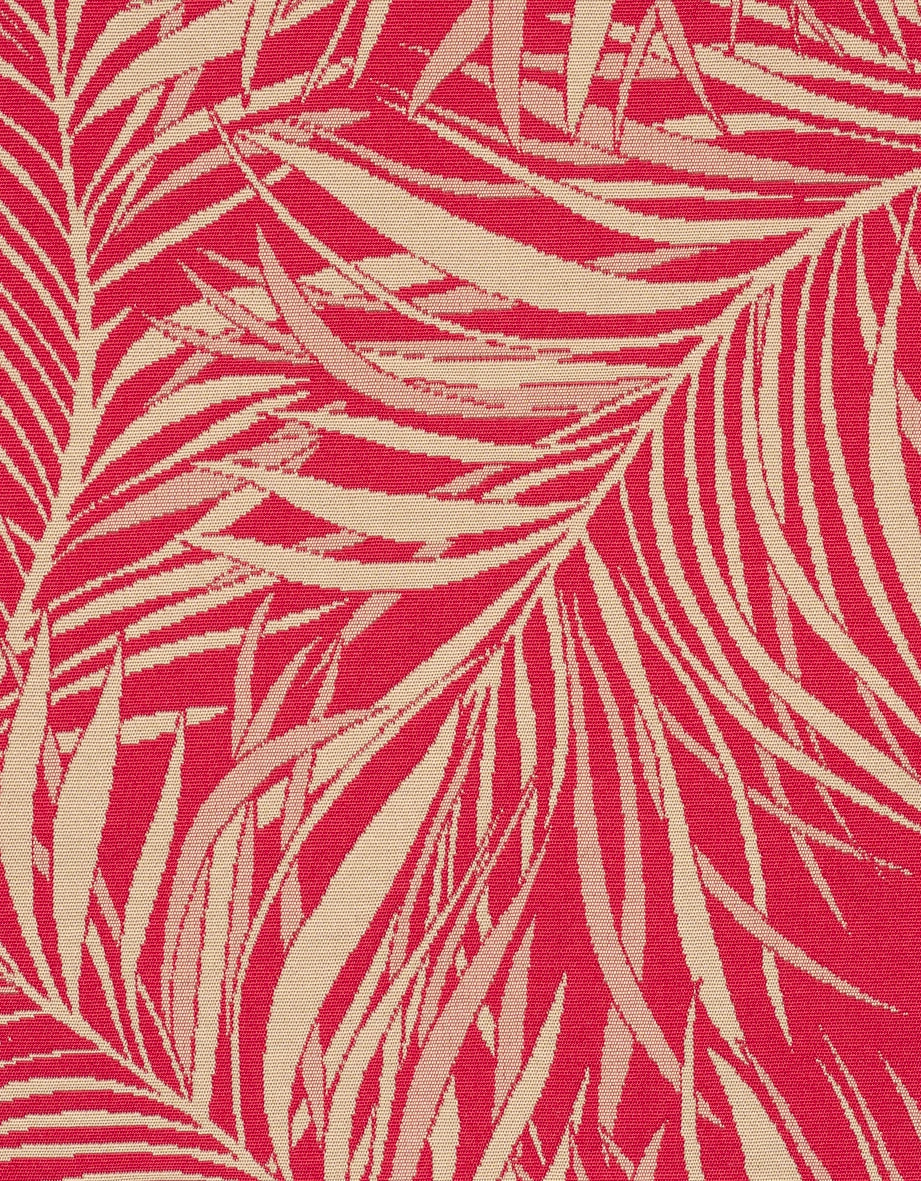 Rotes und beiges Palmen-Designmuster, ideal für sommerliche bugatti-Outfits.