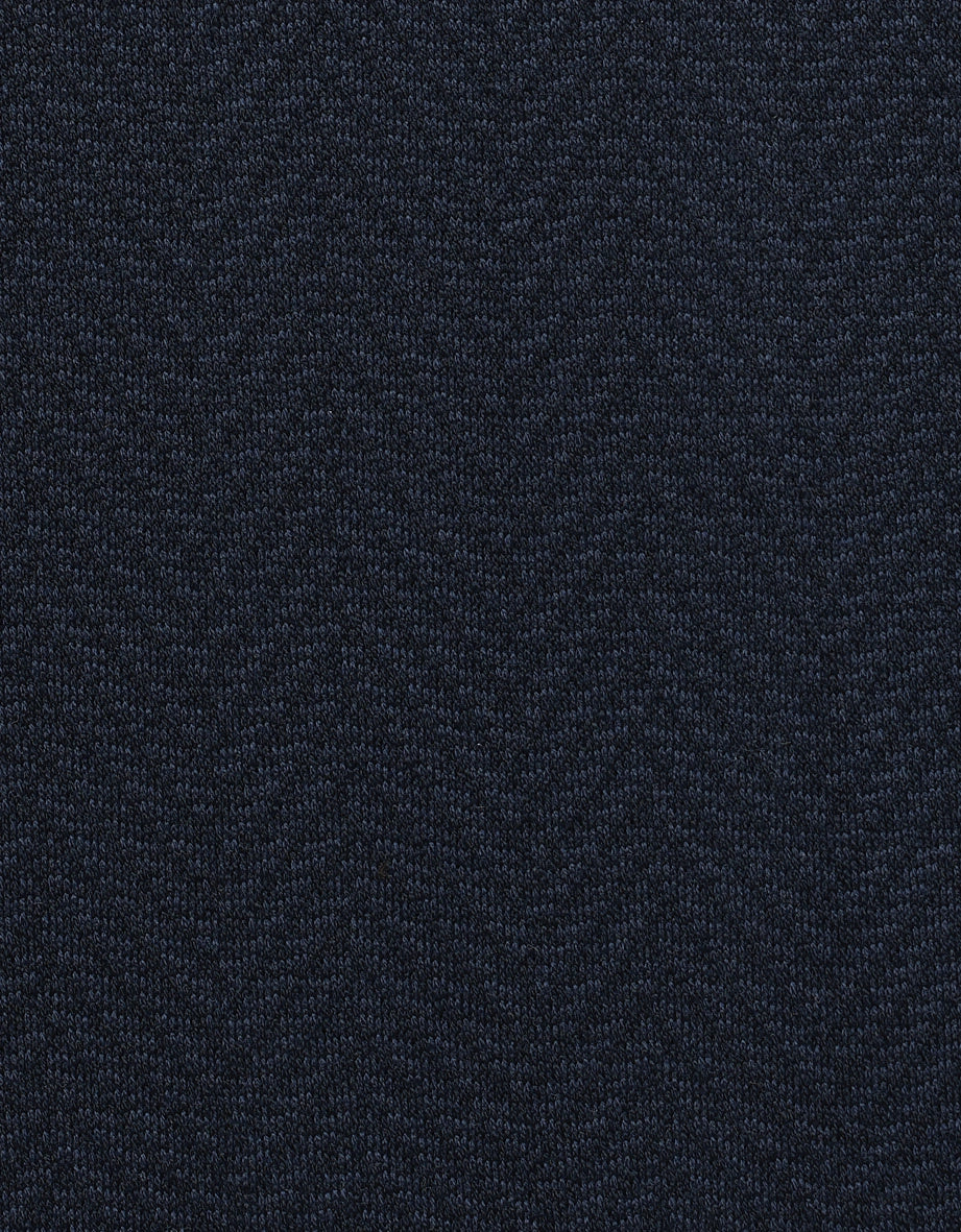 Navy polo shirt with white collar, bust view, bugatti style.