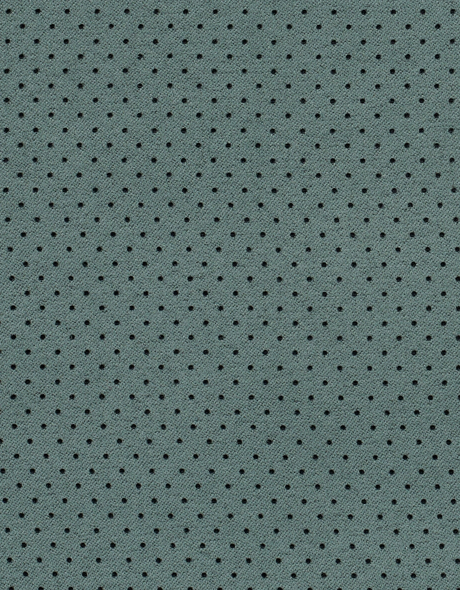 Grün-blauer Stoff mit schwarzen Punkten, Nahaufnahme, elegantes Design von bugatti.