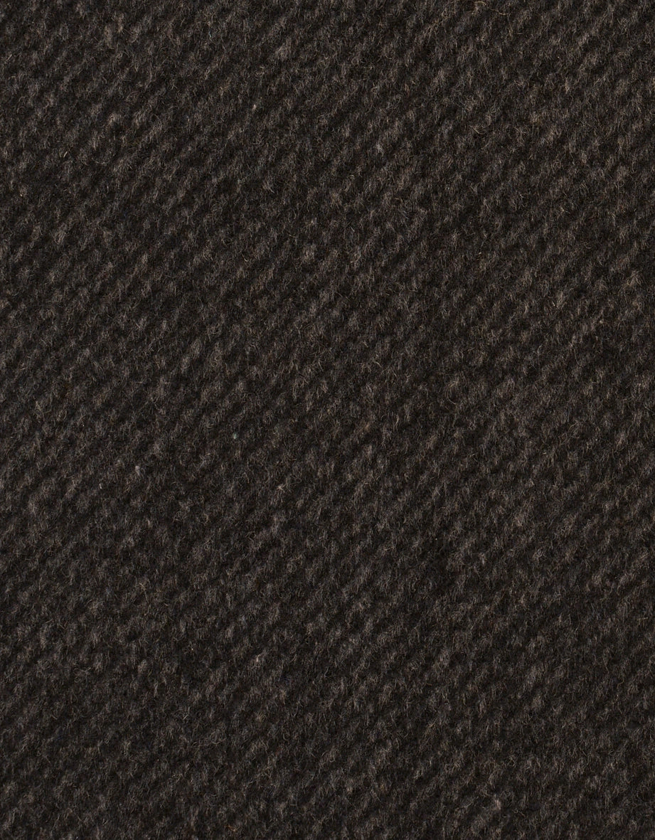 Donkerbruine stof met diagonale weefstructuur, ideaal voor bugatti's elegante, tijdloze kleding.