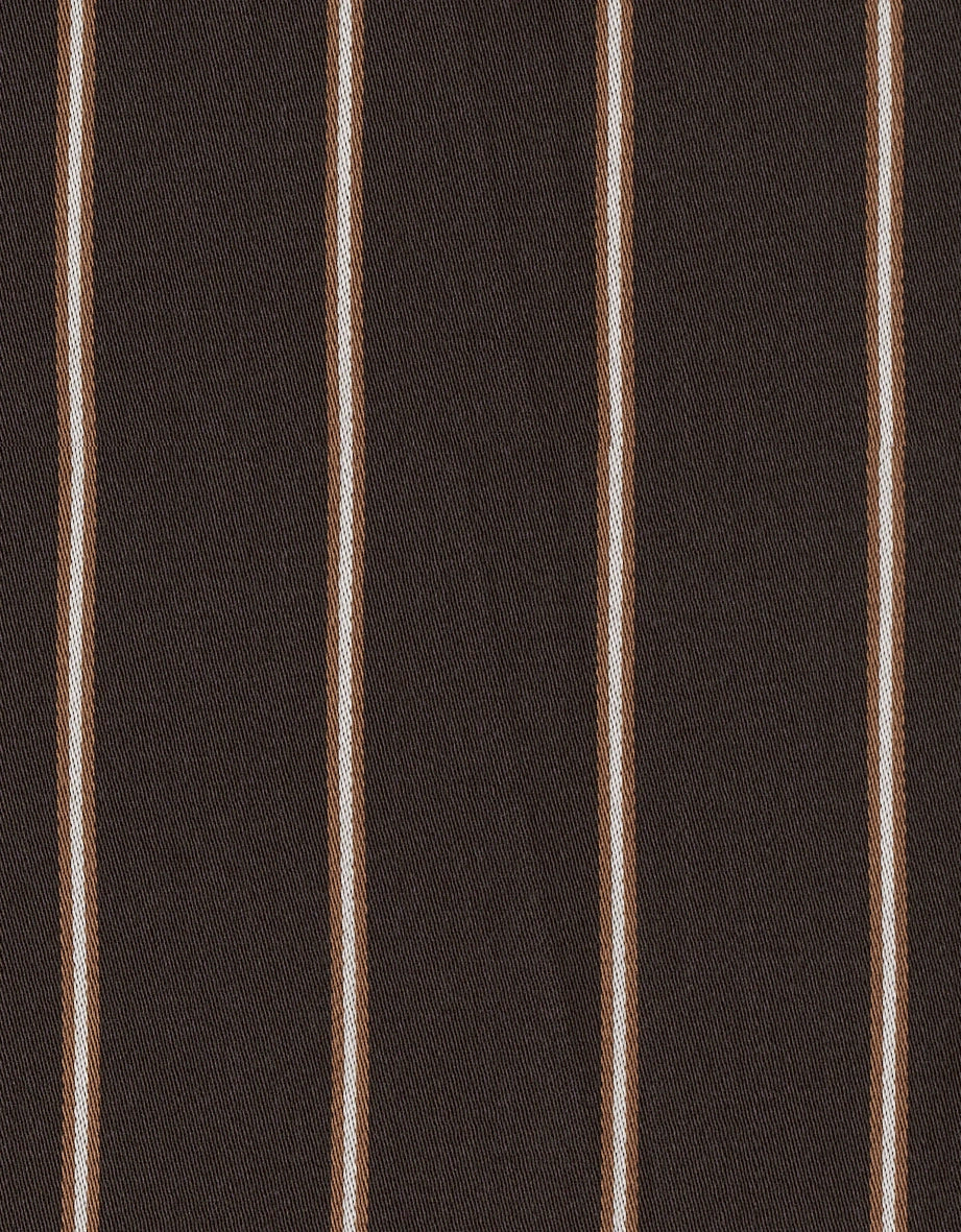 Brauner Stoff mit weißen vertikalen Streifen, elegantes Design von bugatti.