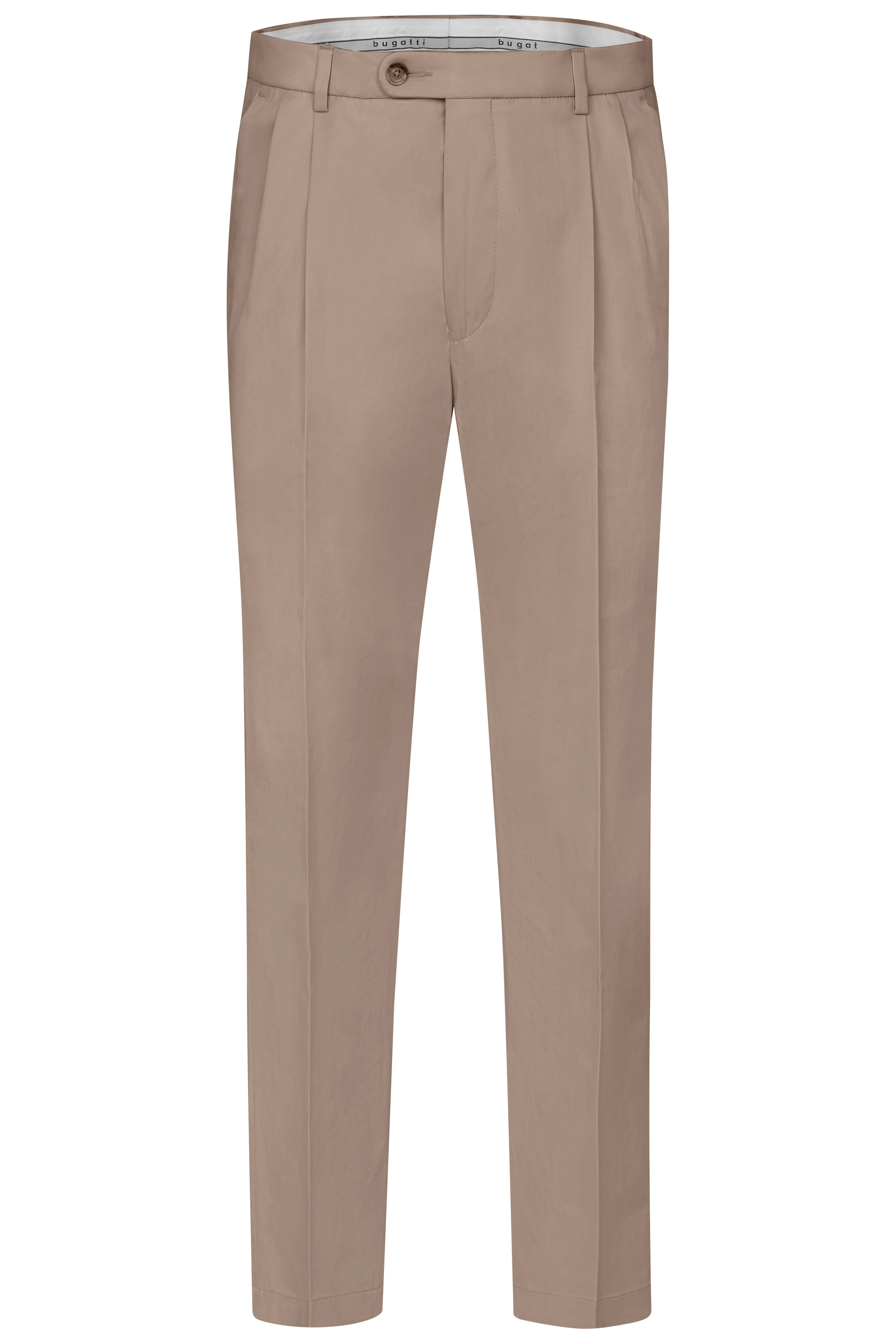 Beige bugatti broek, casual buste, klassieke rechte pasvorm.
