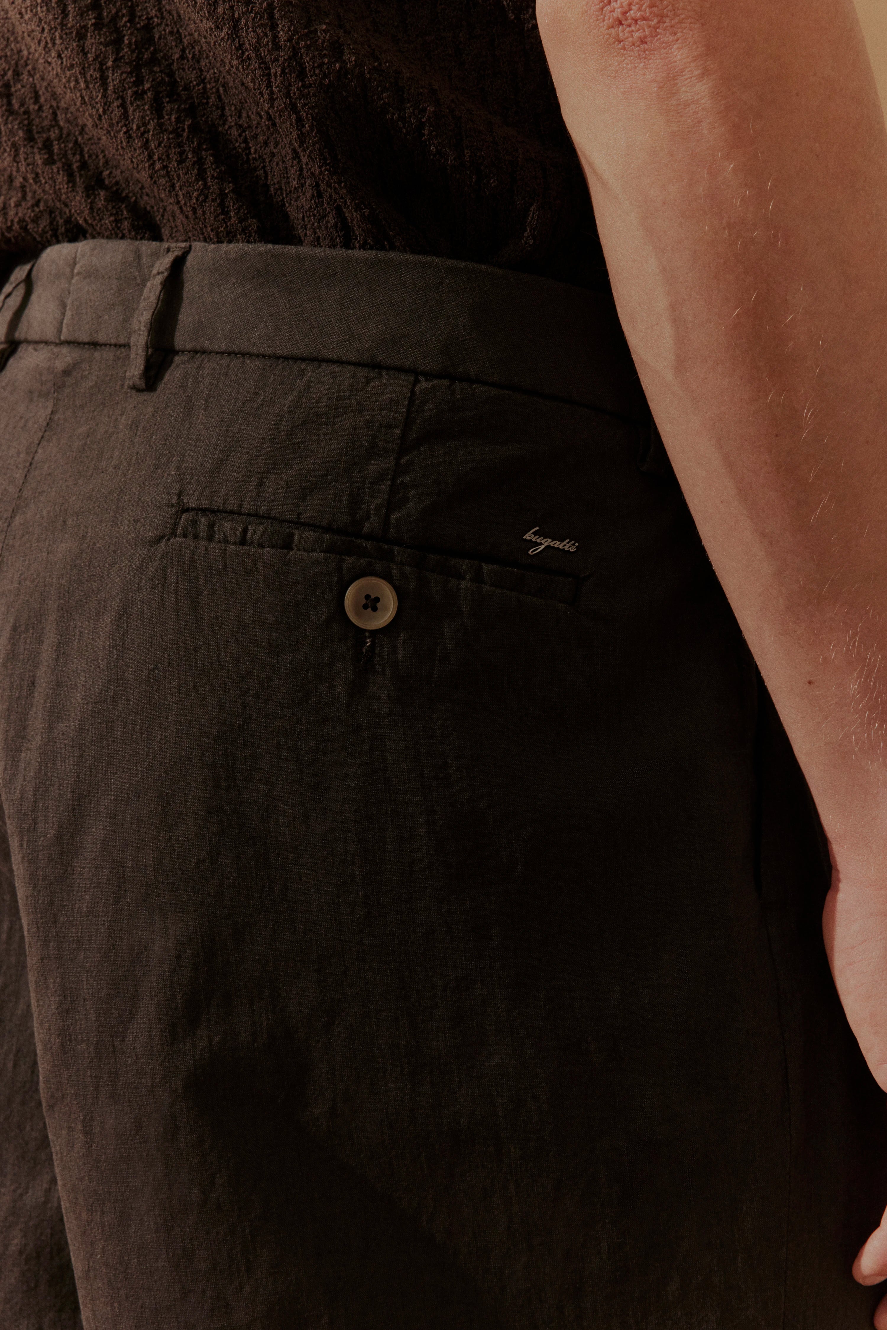 Shorts aus Leinenmix in braun